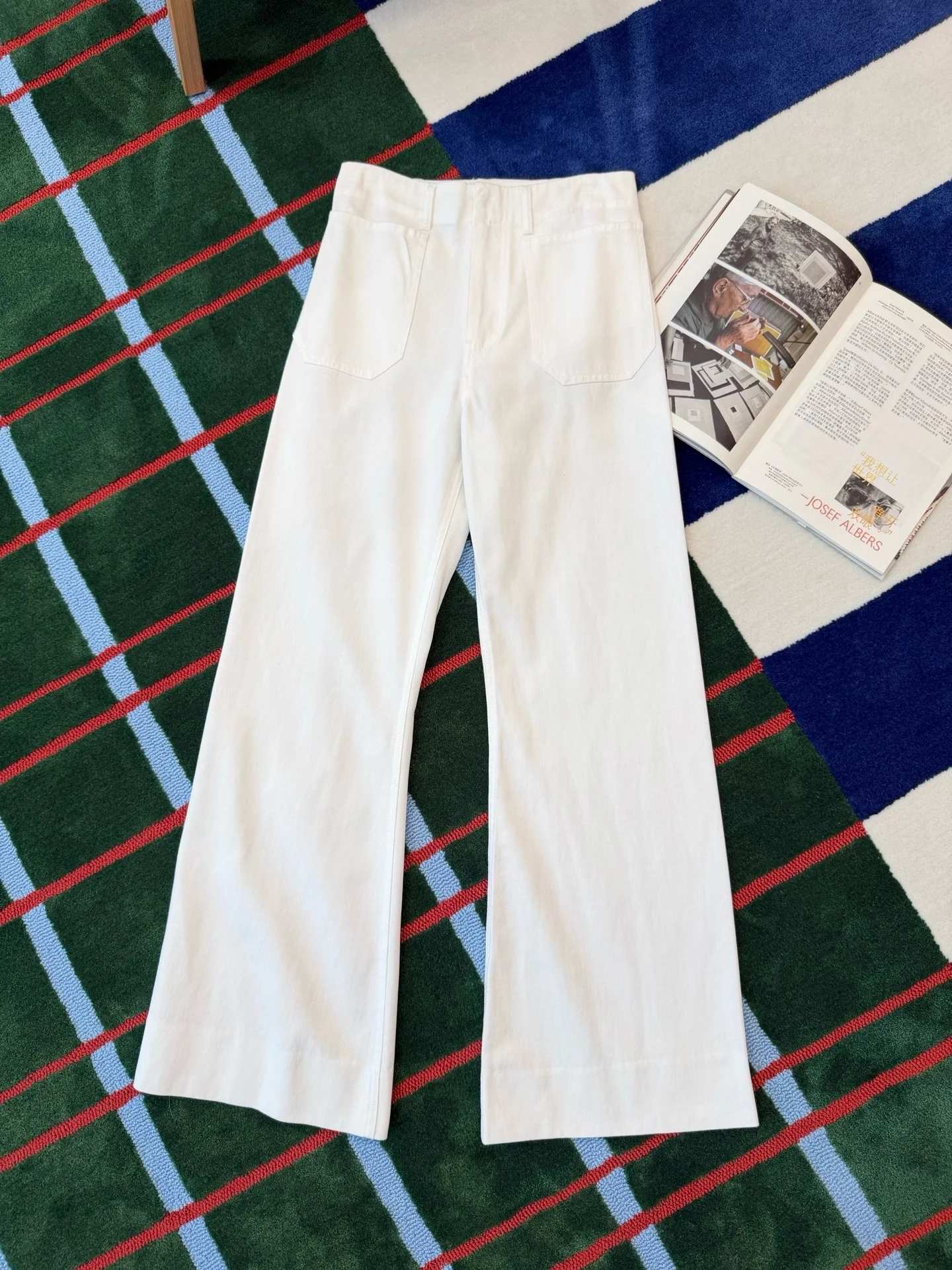 CELINE Trousers Denim White S-M-L C15202609061773 - Image 7