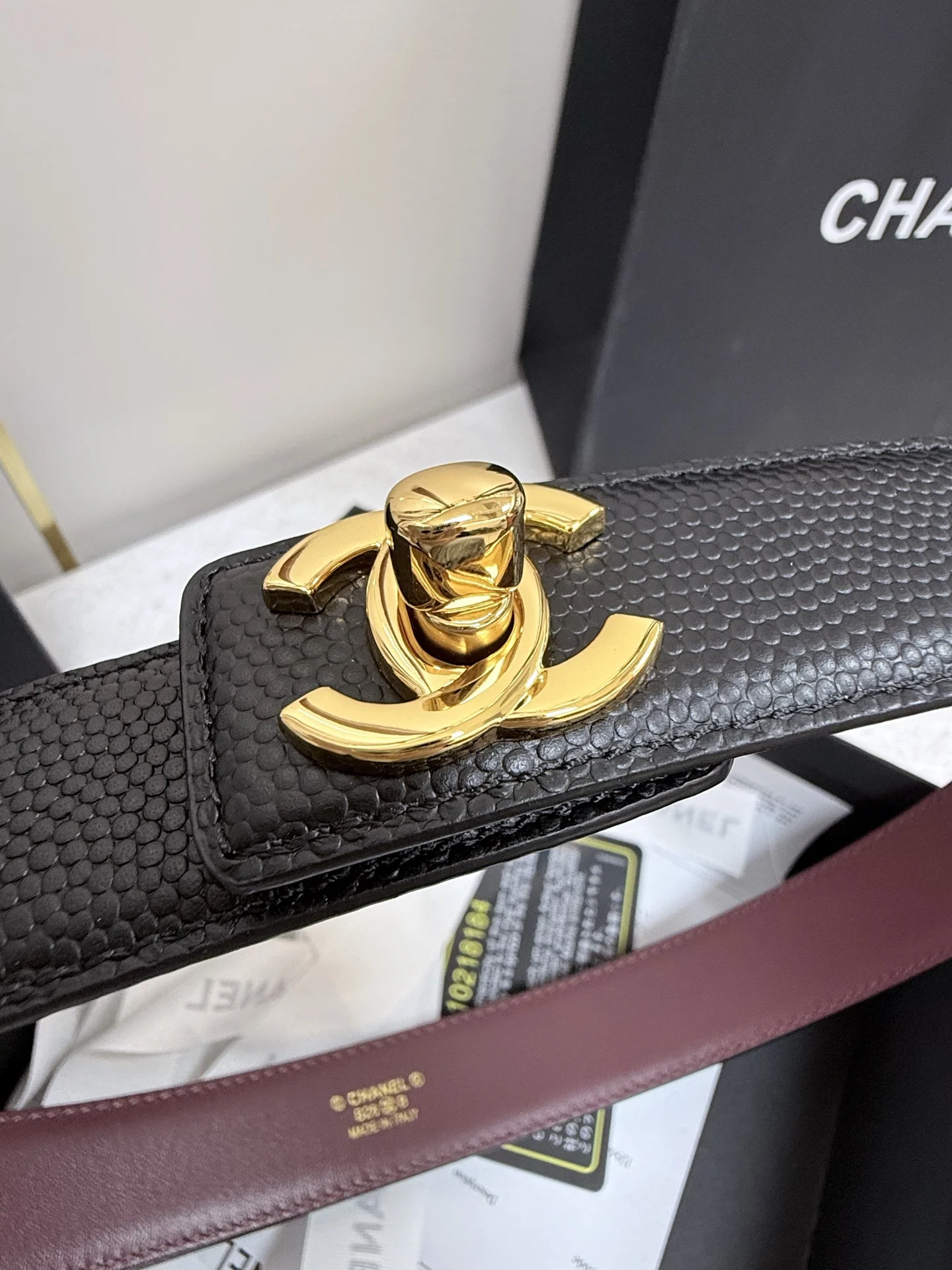 CHANEL Belts Black-Gold A90202609070493 - Image 10