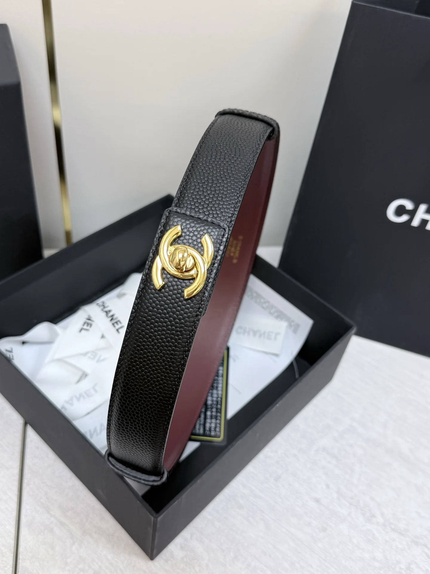 CHANEL Belts Black-Gold A90202609070493 - Image 7