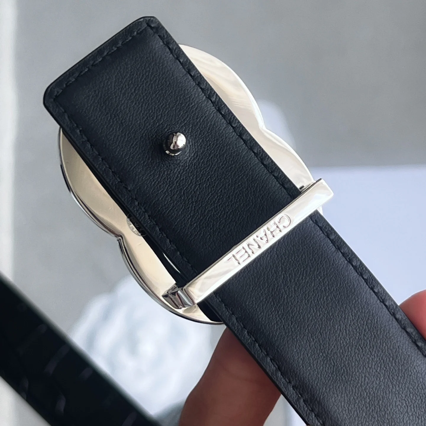CHANEL Belts Black-Silver 30mm Width A60202609070471 - Image 8