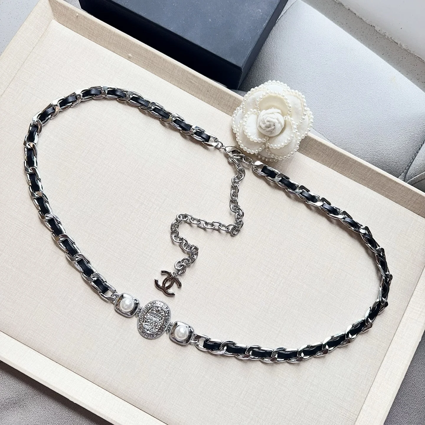 CHANEL Belts Black-Silver A80202609070092