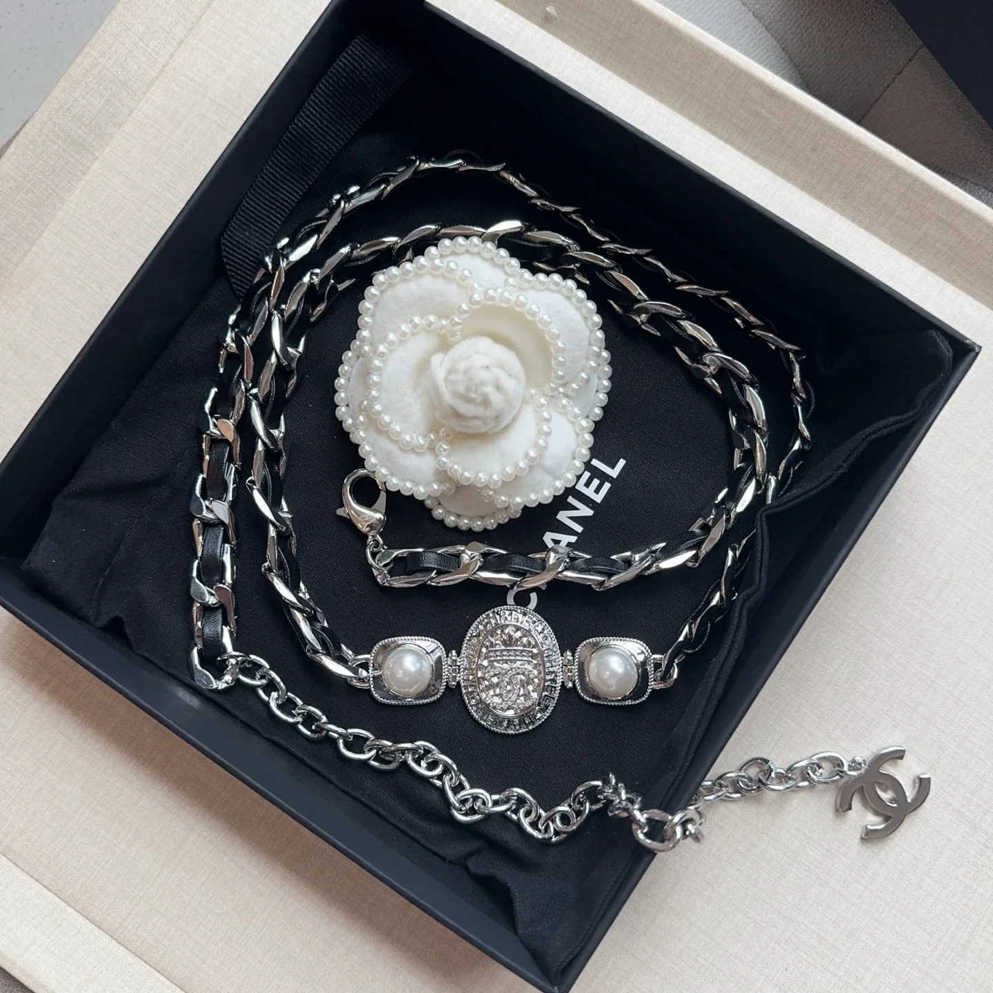 CHANEL Belts Black-Silver A80202609070092 - Image 3