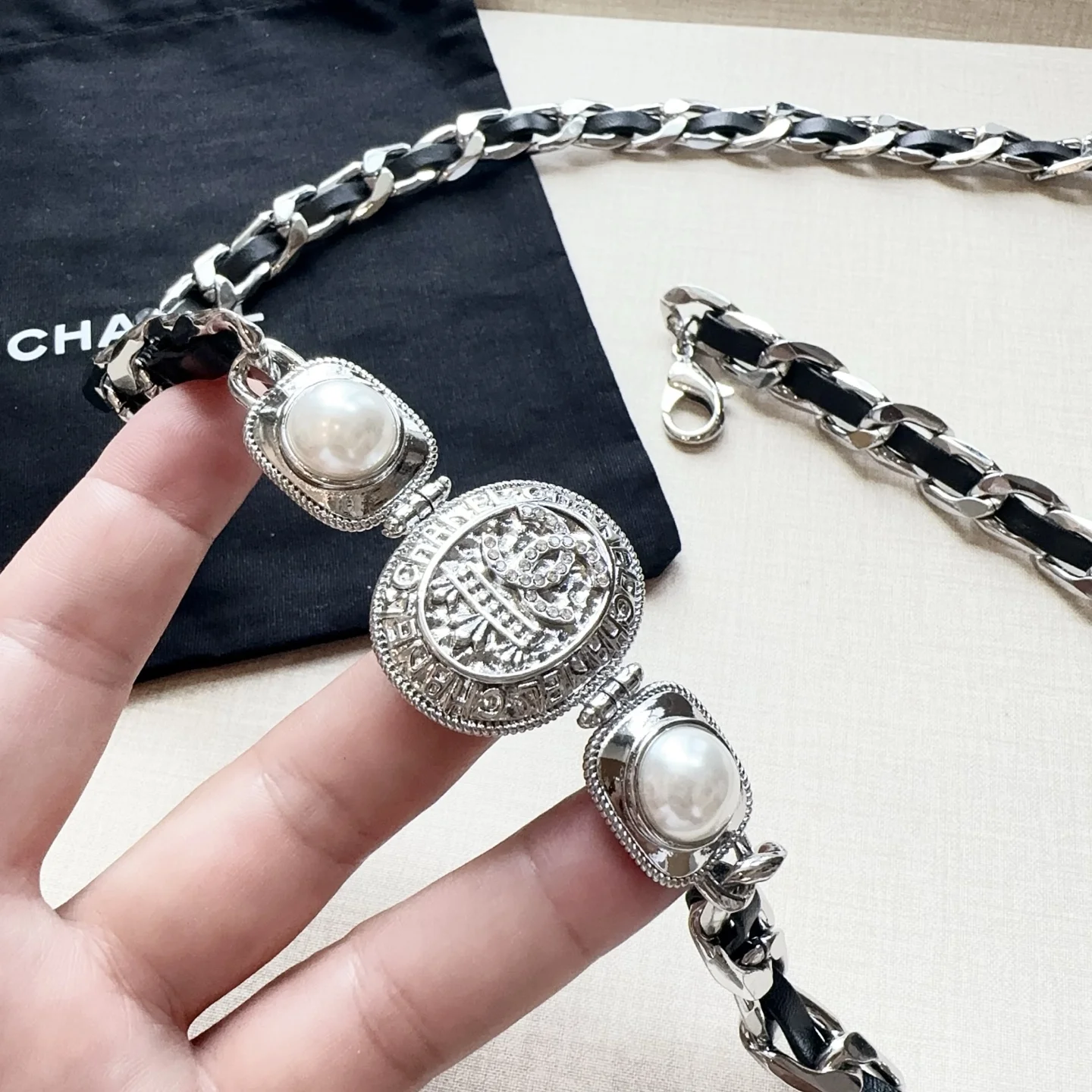 CHANEL Belts Black-Silver A80202609070092 - Image 5