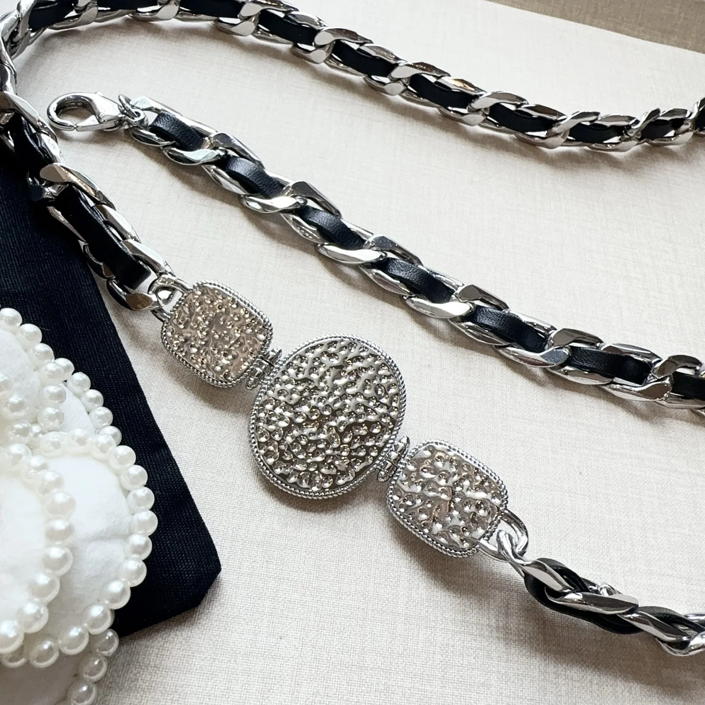 CHANEL Belts Black-Silver A80202609070092 - Image 6