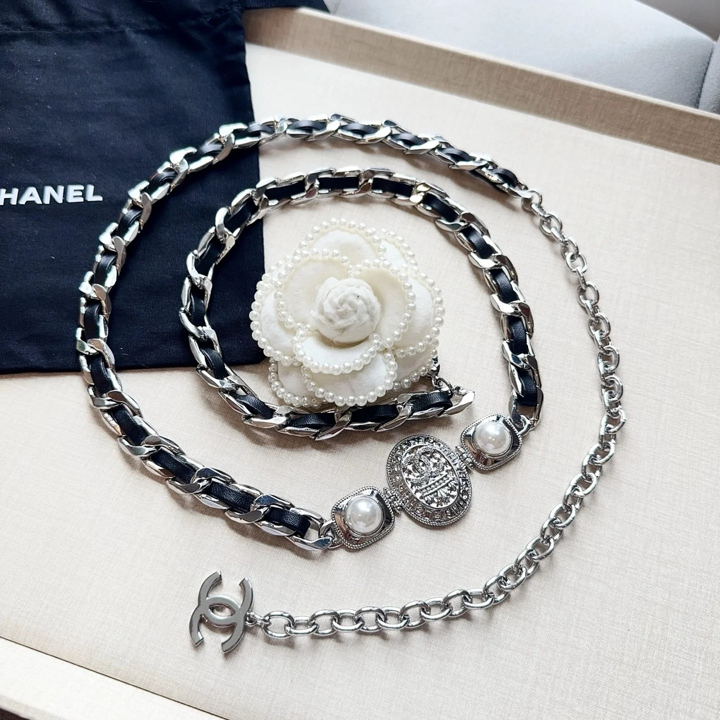 CHANEL Belts Black-Silver A80202609070092 - Image 7