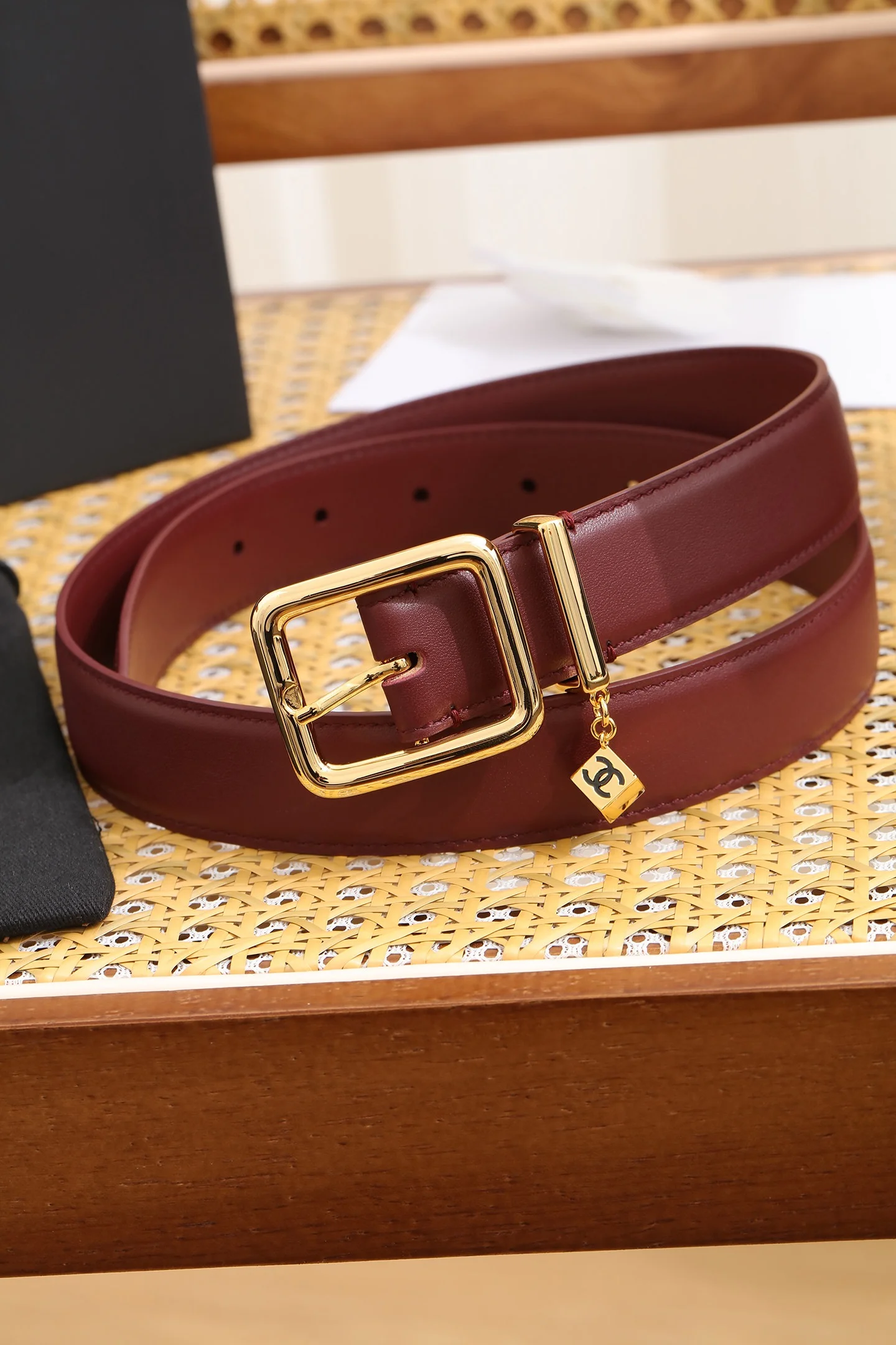 CHANEL Belts Burgundy-Gold A80202609070450