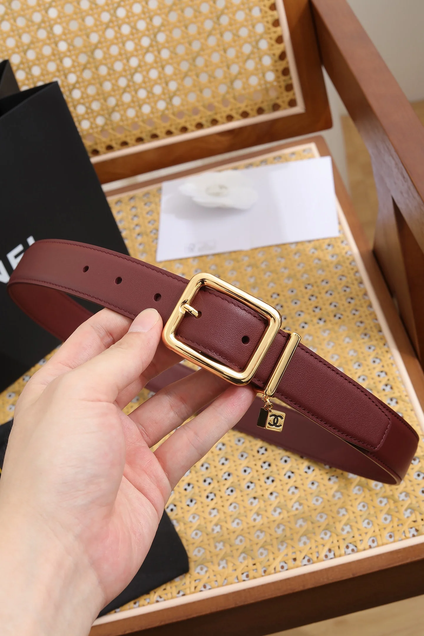 CHANEL Belts Burgundy-Gold A80202609070450 - Image 7