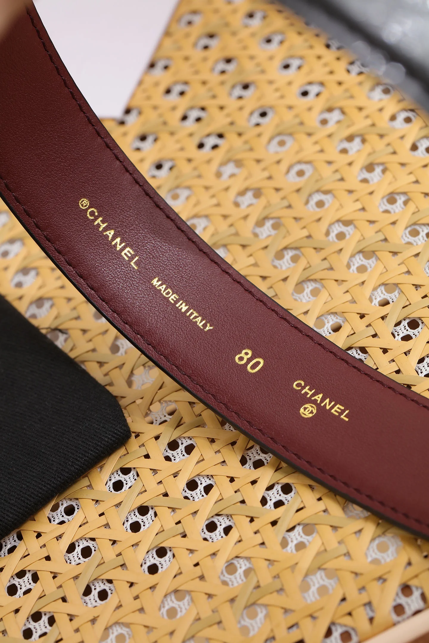 CHANEL Belts Calf Leather Black-Gold A80202609070447 - Image 6