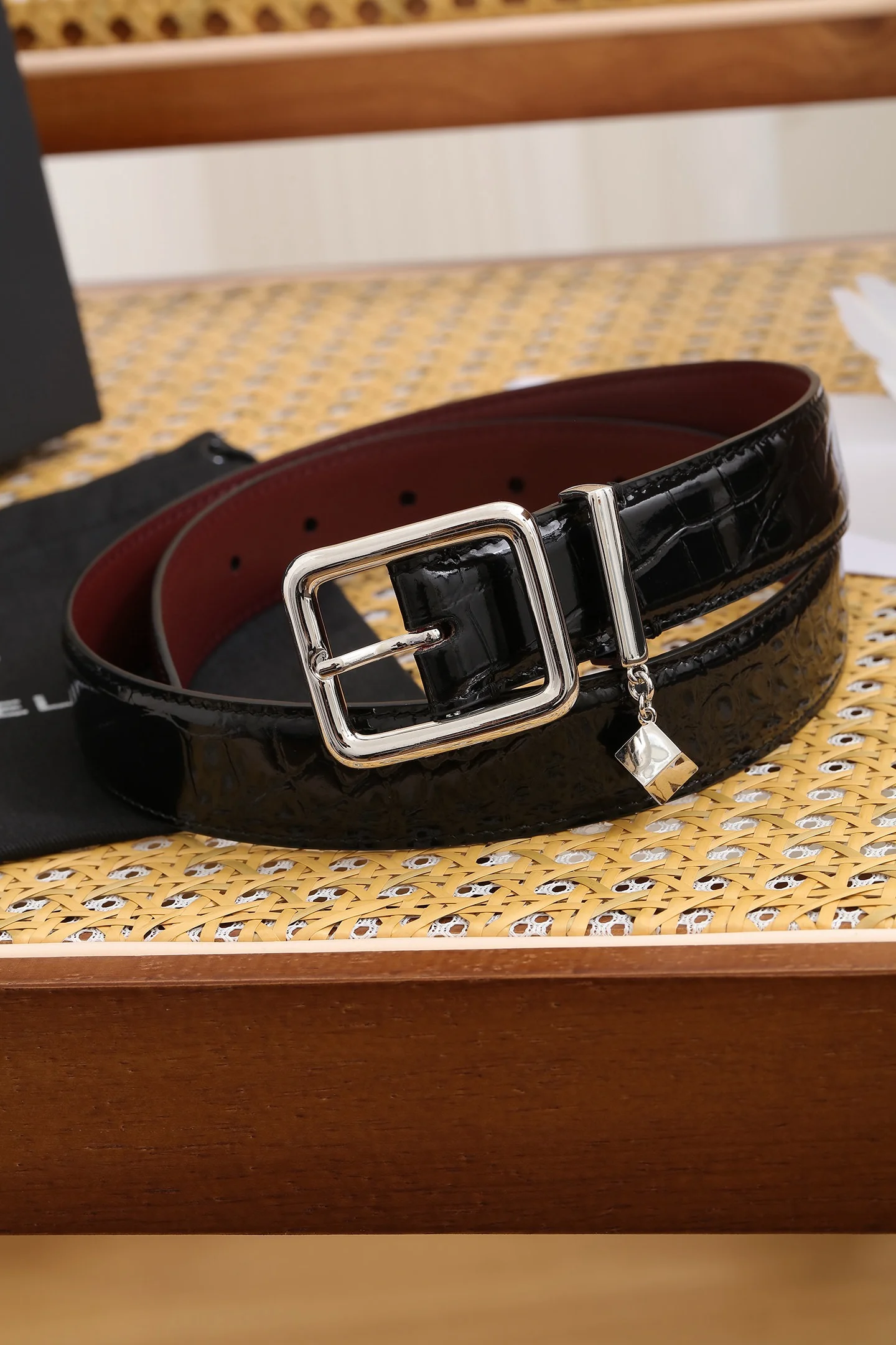 CHANEL Belts Calf Leather Black-Silver A80202609070446