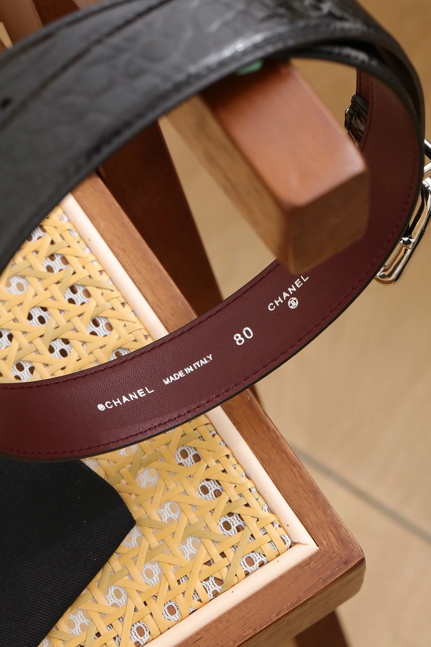 CHANEL Belts Calf Leather Black-Silver A80202609070446 - Image 5