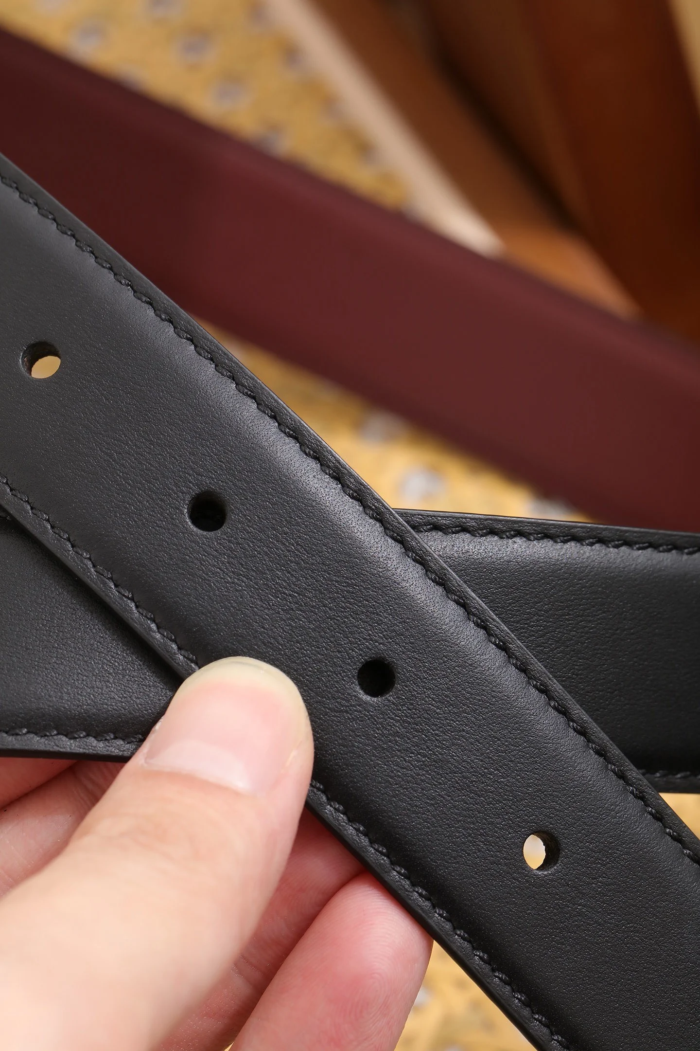 CHANEL Belts Calfskin Leather Black-Silver A80202609070449 - Image 4