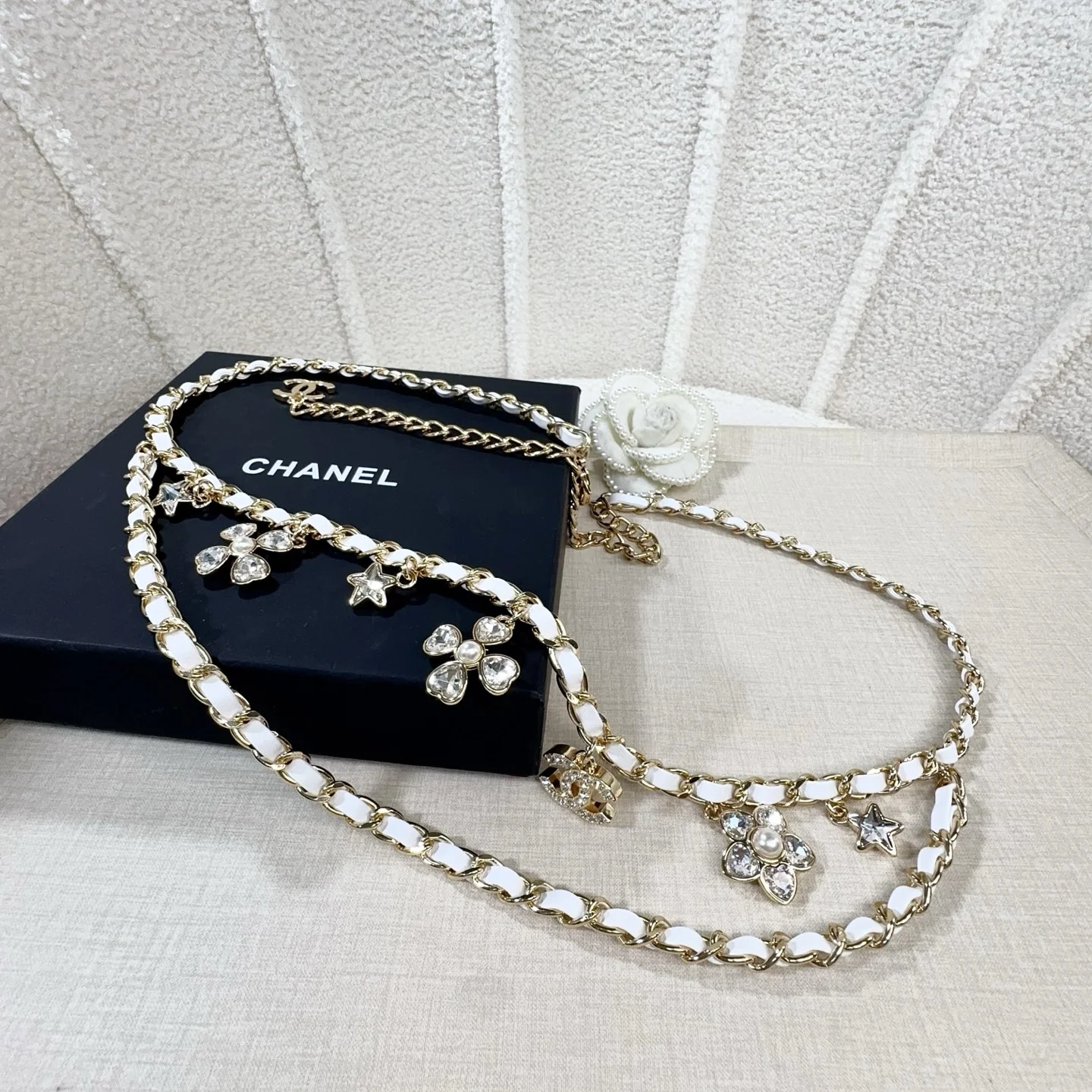 CHANEL Belts Leather Metal White-Gold A90202609070263 - Image 2