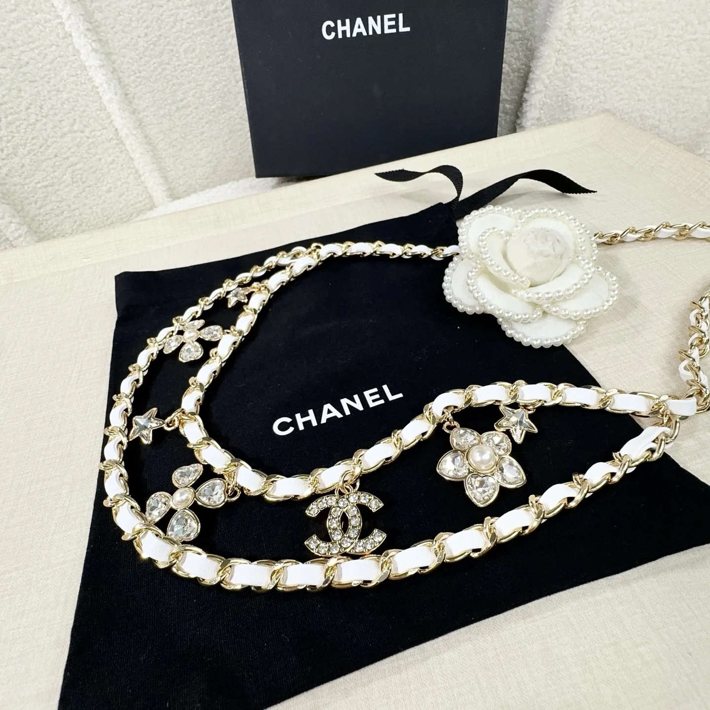 CHANEL Belts Leather Metal White-Gold A90202609070263 - Image 5