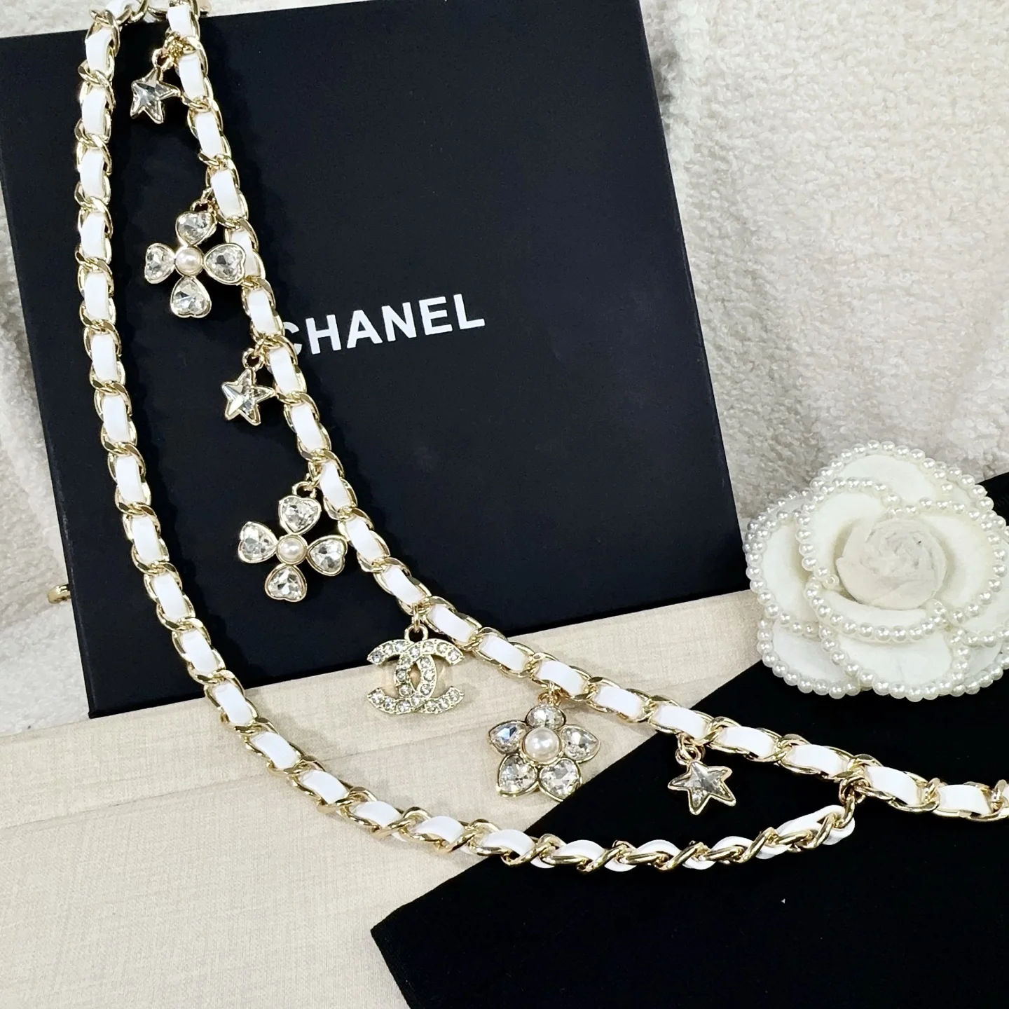 CHANEL Belts Leather Metal White-Gold A90202609070263 - Image 7