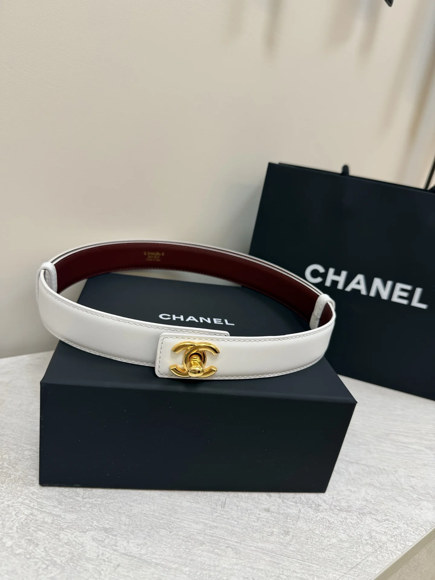 CHANEL Belts Leather White-Gold A90202609070185 - Image 10
