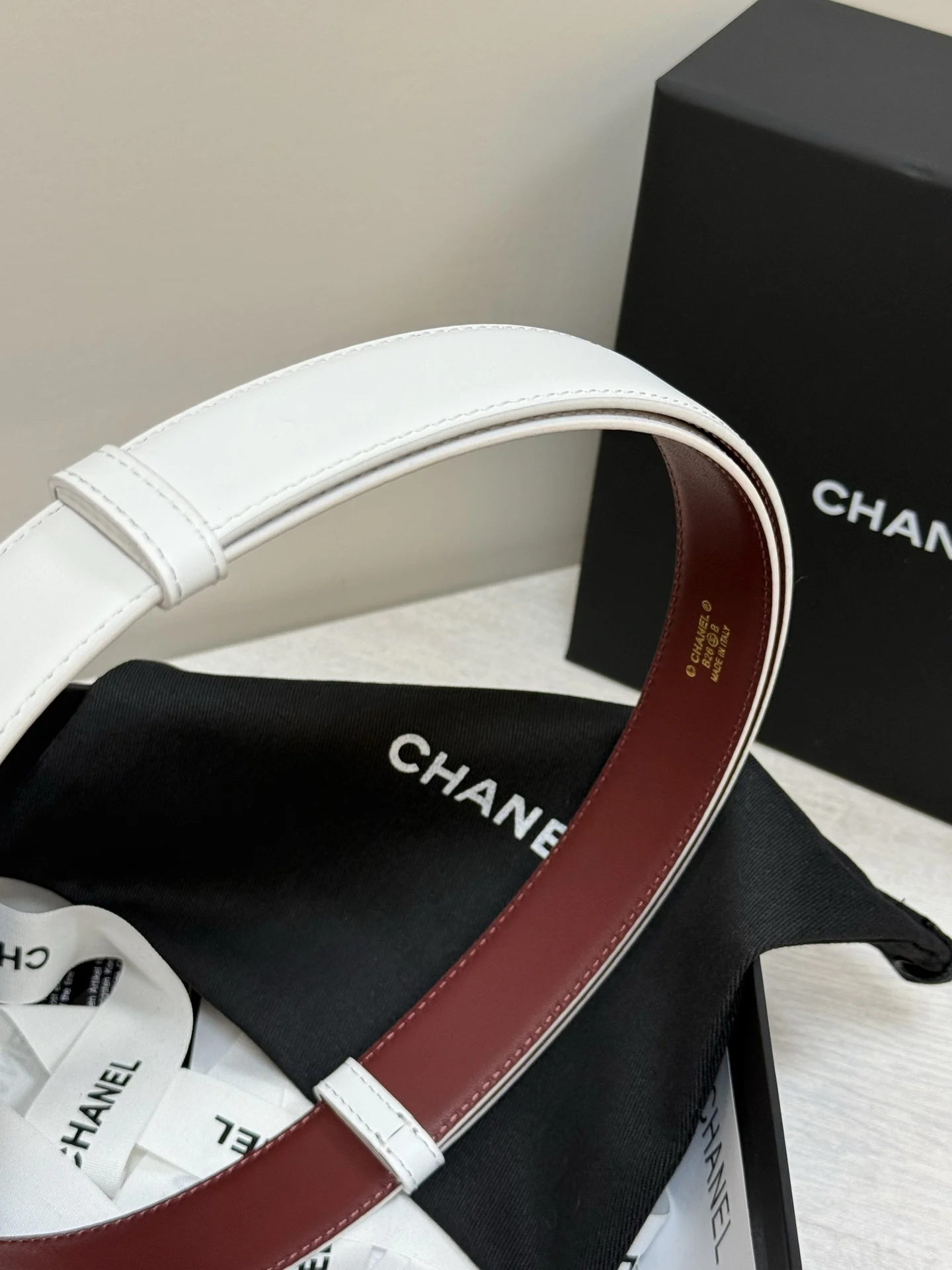 CHANEL Belts Leather White-Gold A90202609070185 - Image 8