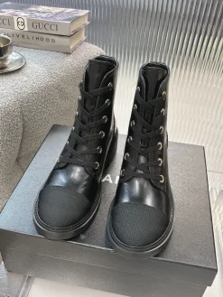 CHANEL Boots Calf Leather Black EU35-41 C10202609111246