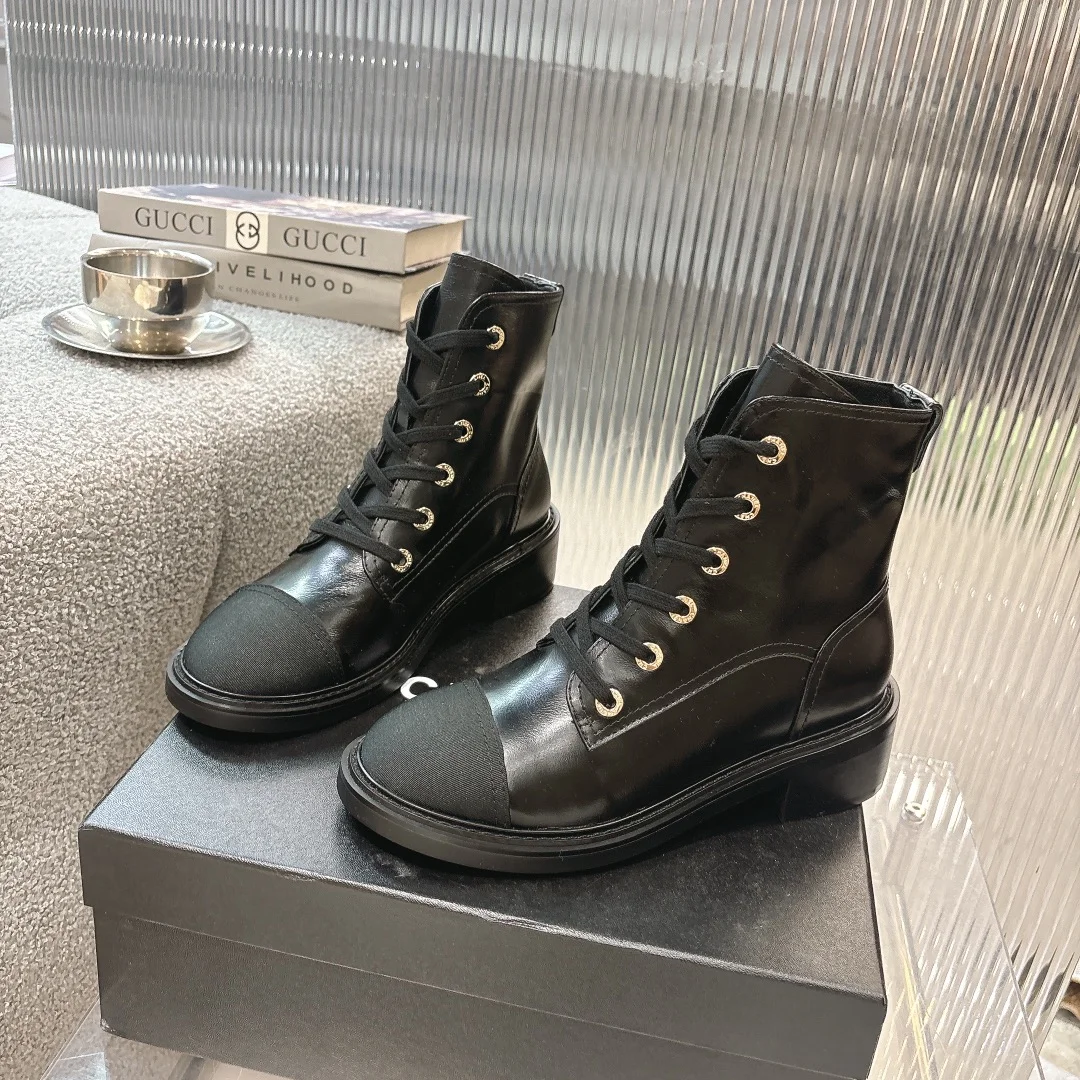 CHANEL Boots Calf Leather Black EU35-41 C10202609111246 - Image 2