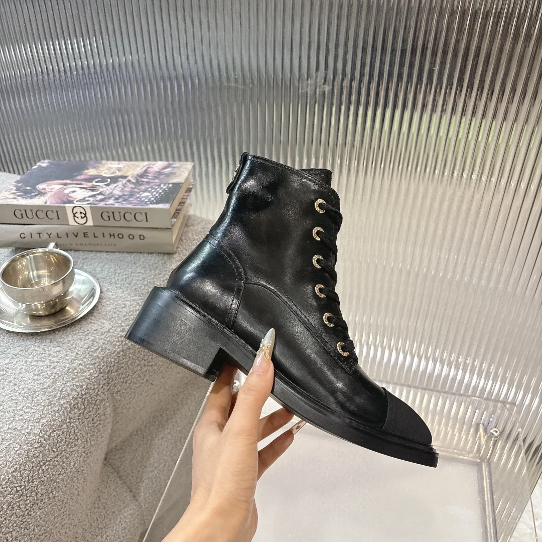 CHANEL Boots Calf Leather Black EU35-41 C10202609111246 - Image 5