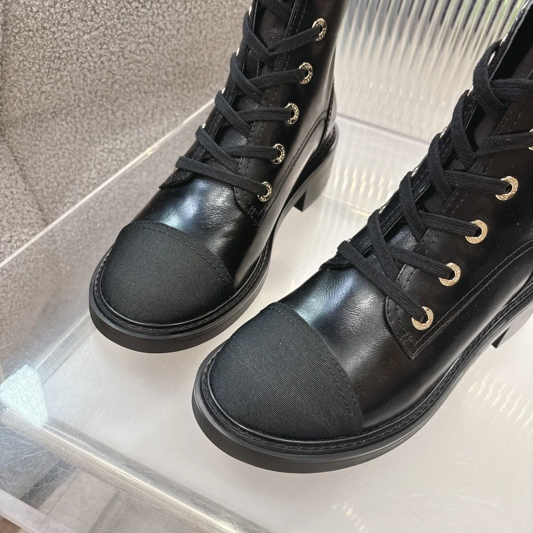 CHANEL Boots Calf Leather Black EU35-41 C10202609111246 - Image 8