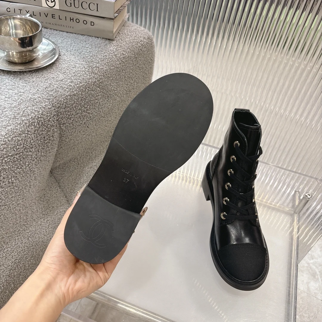 CHANEL Boots Calf Leather Black EU35-41 C10202609111246 - Image 9