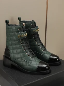 CHANEL Boots Green-Black C10202609111252