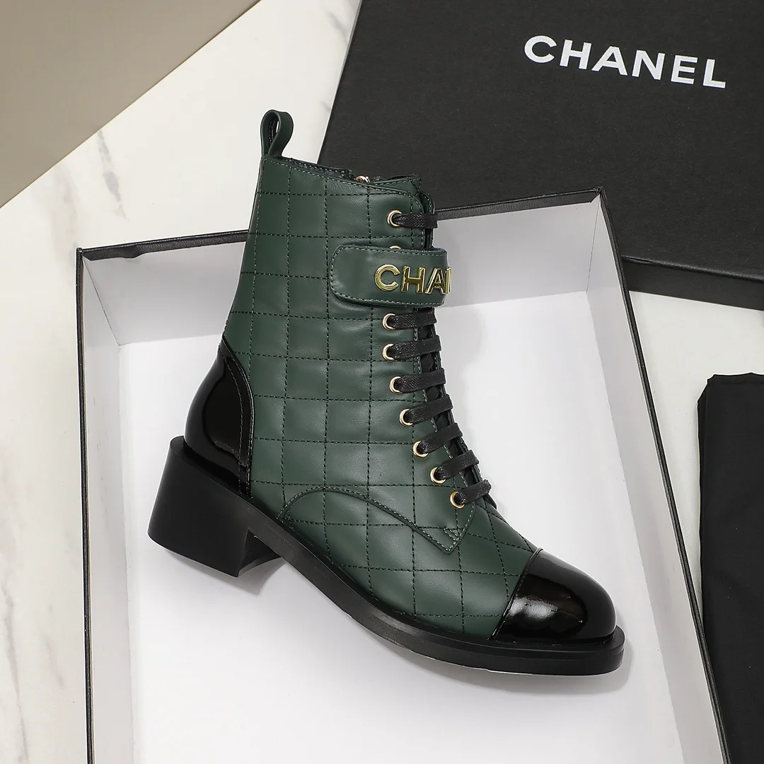 CHANEL Boots Green-Black C10202609111252 - Image 8