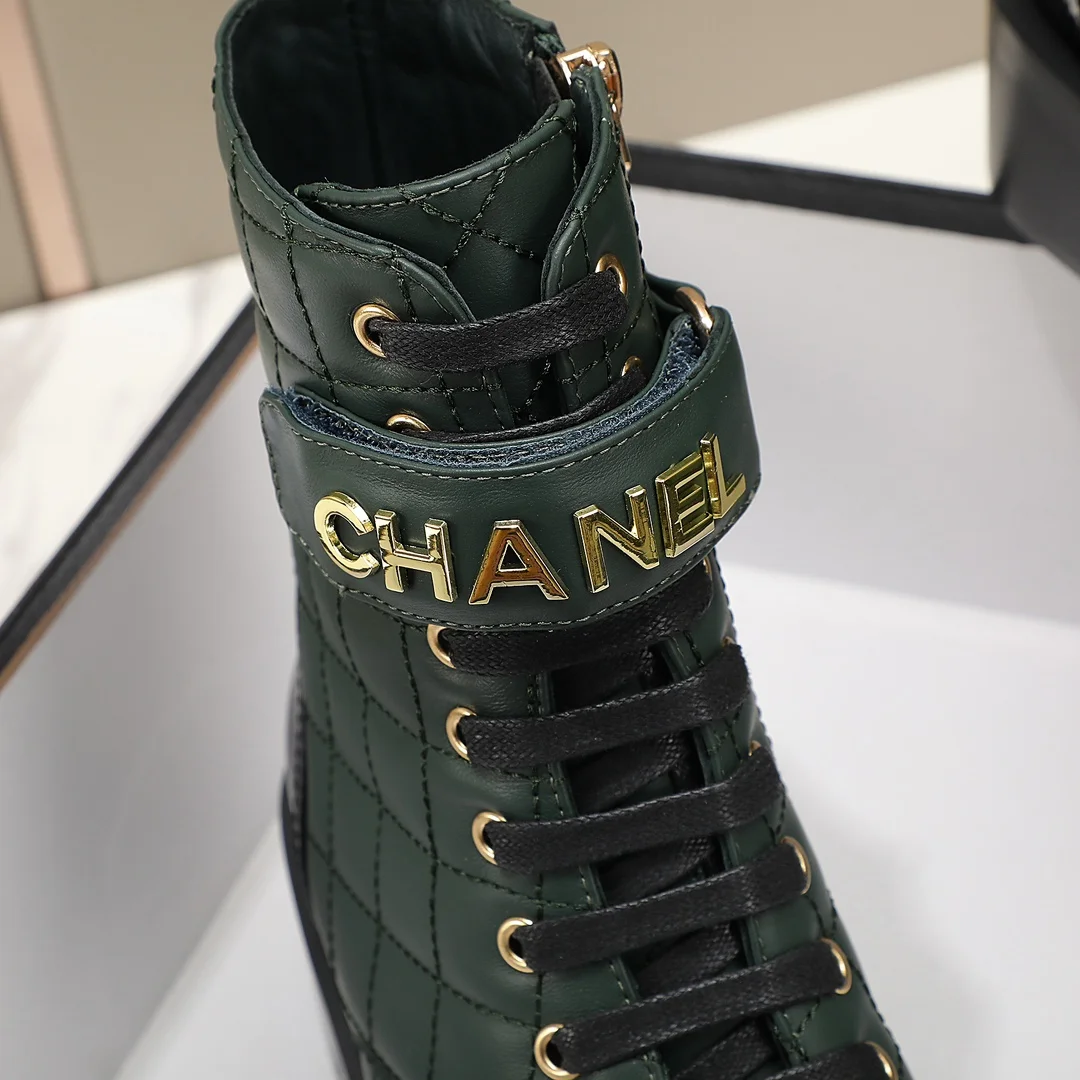CHANEL Boots Green-Black C10202609111252 - Image 9