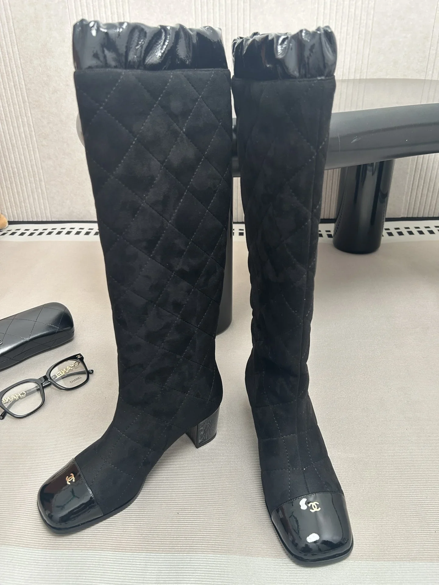 CHANEL Boots Leather Black EU35-39 E50202609111993 - Image 3