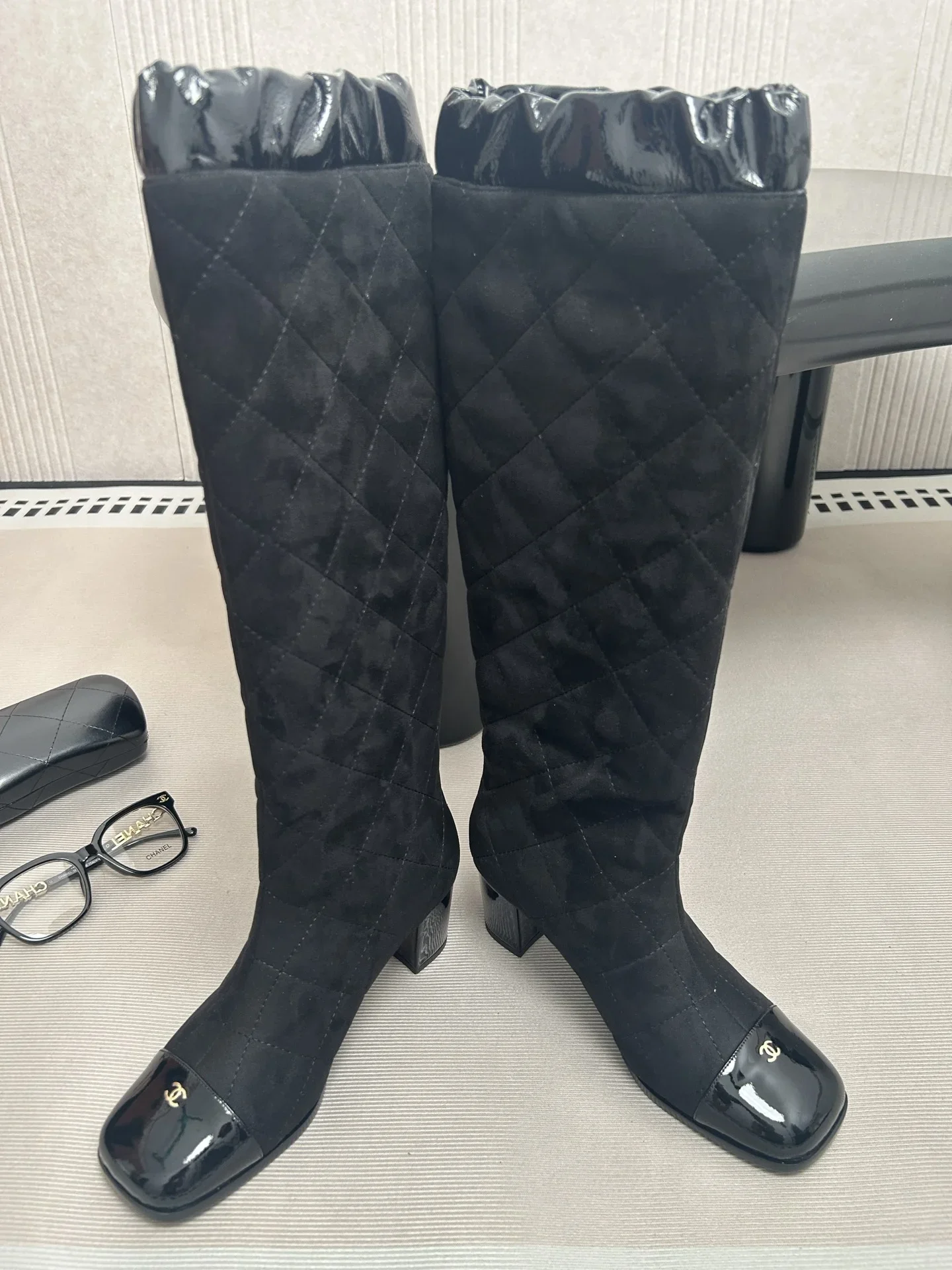 CHANEL Boots Leather Black EU35-39 E50202609111993 - Image 5