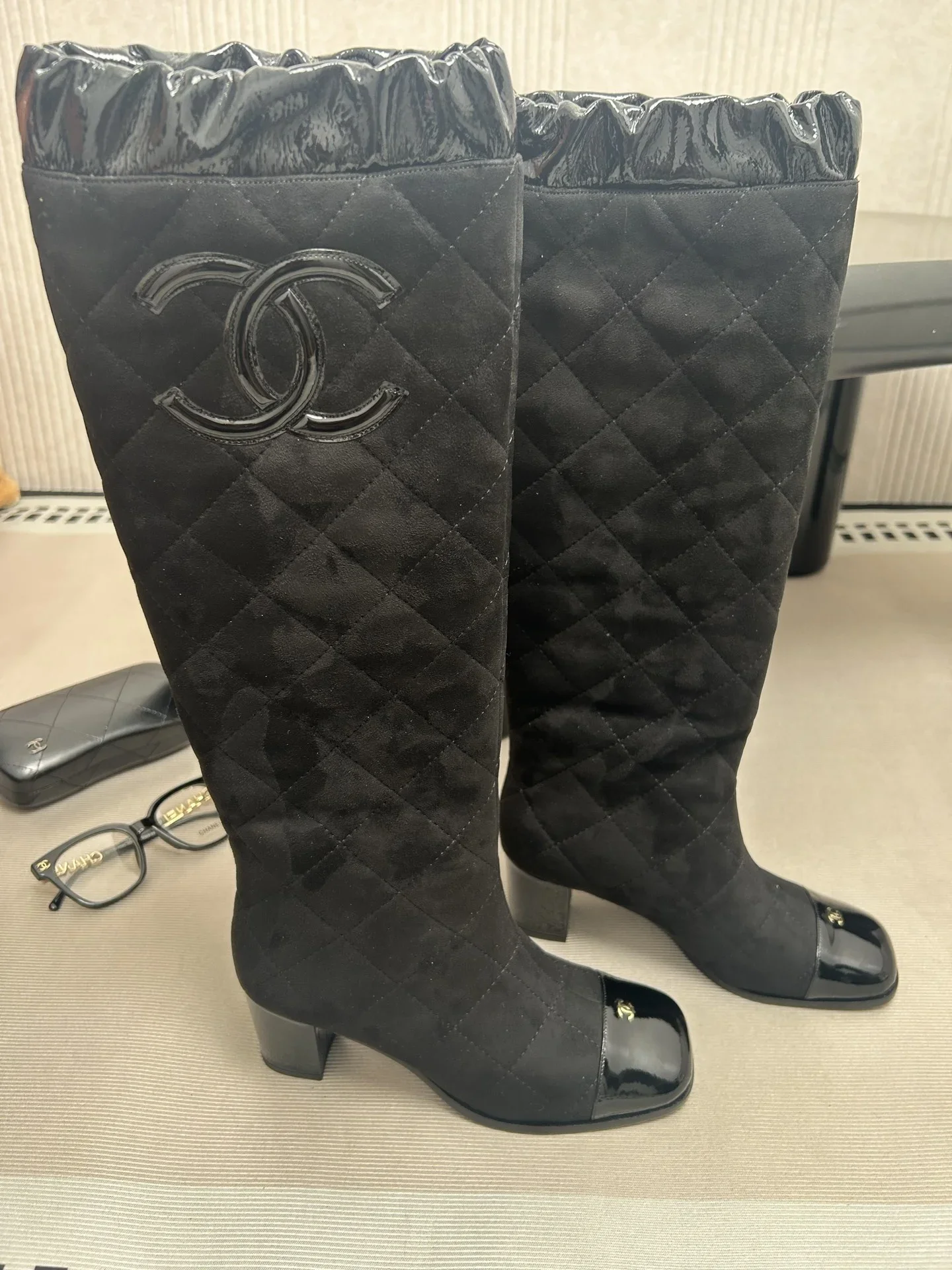 CHANEL Boots Leather Black EU35-39 E50202609111993 - Image 6