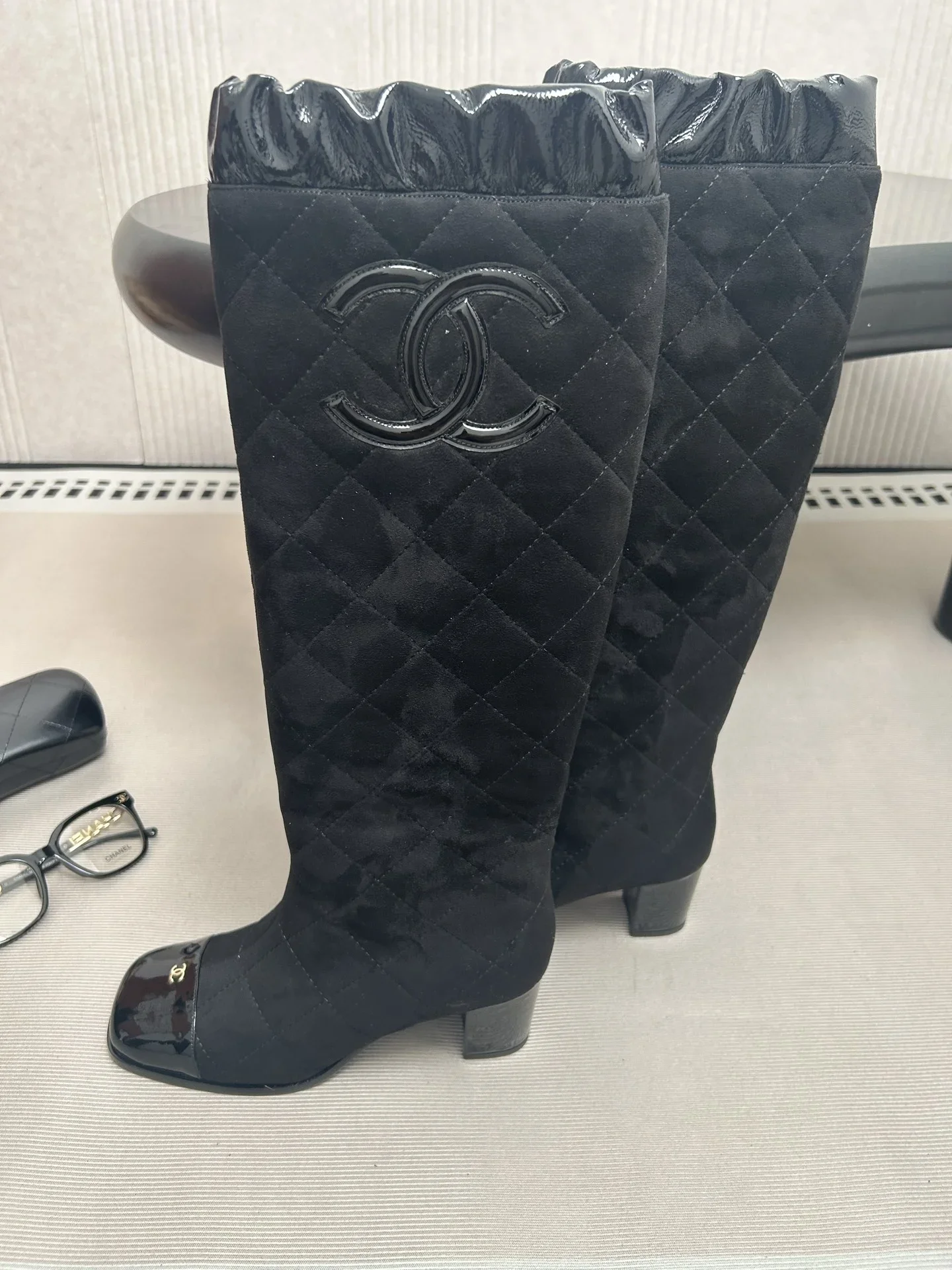 CHANEL Boots Leather Black EU35-39 E50202609111993 - Image 7