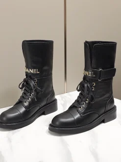 Alternative view of CHANEL Boots Tweed Grosgrain Black-Gold EU35-40 C50202609111256