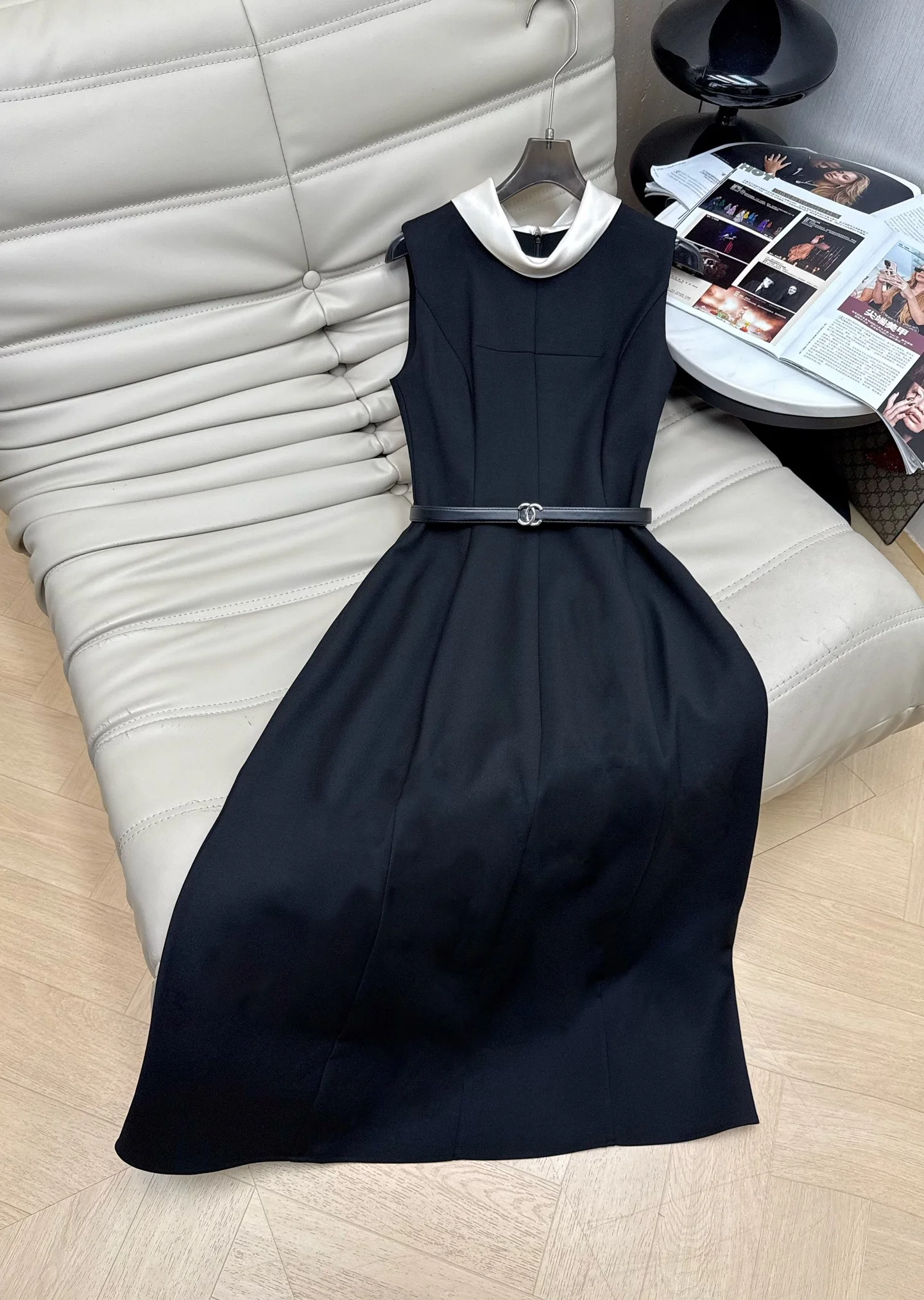 CHANEL Dresses Black-White S-L C60202609061485