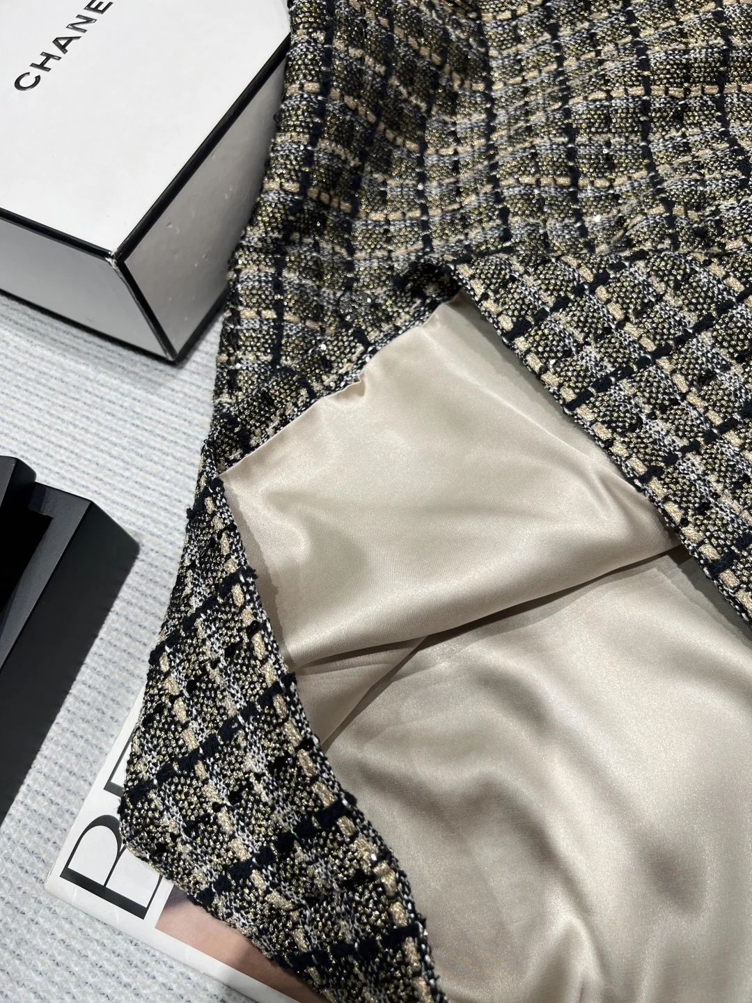 CHANEL Dresses Blended Yarn Black-Gold S-L C65202609061887 - Image 5