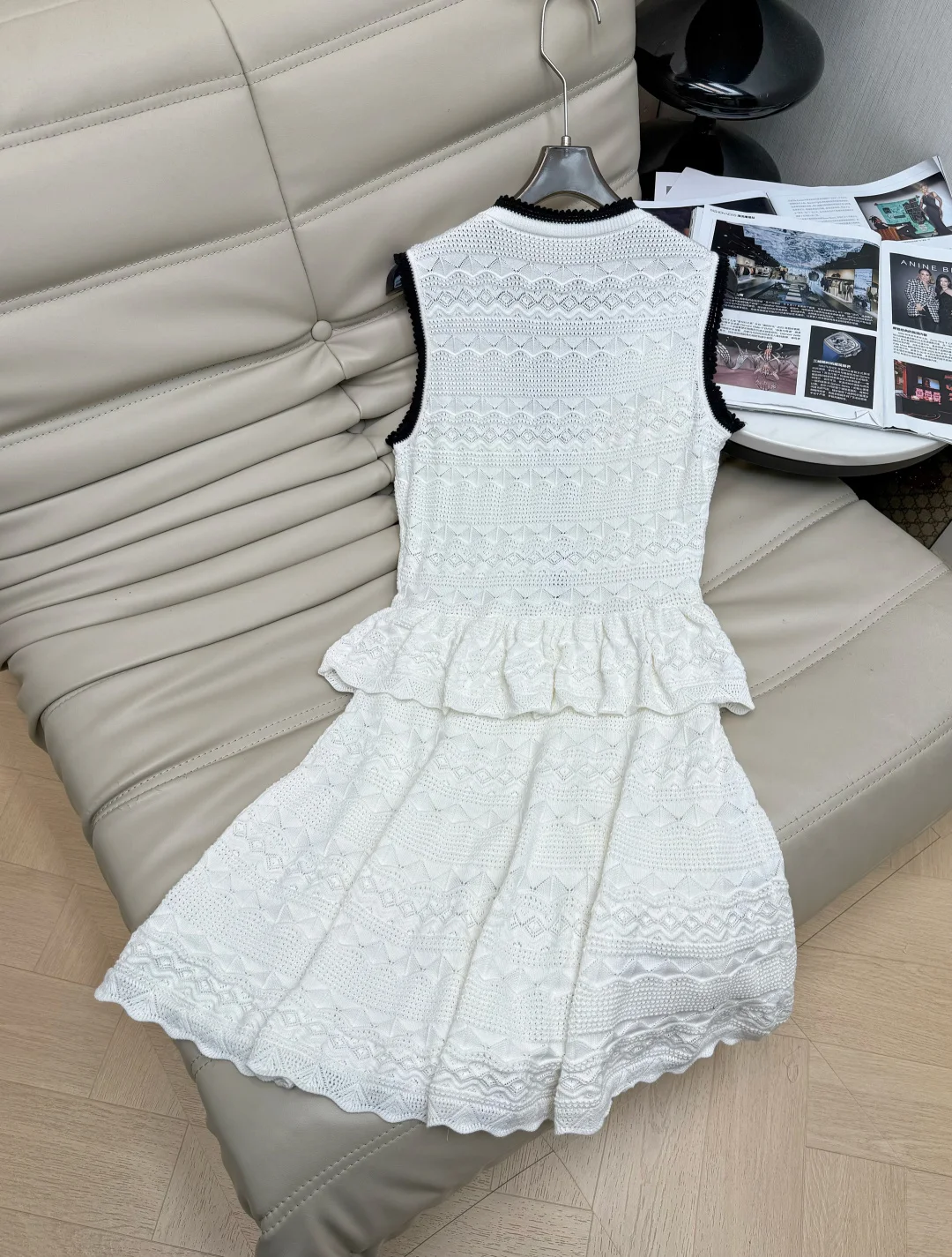 CHANEL Dresses Knit Fabric White-Black S-M-L C10202609063154 - Image 6