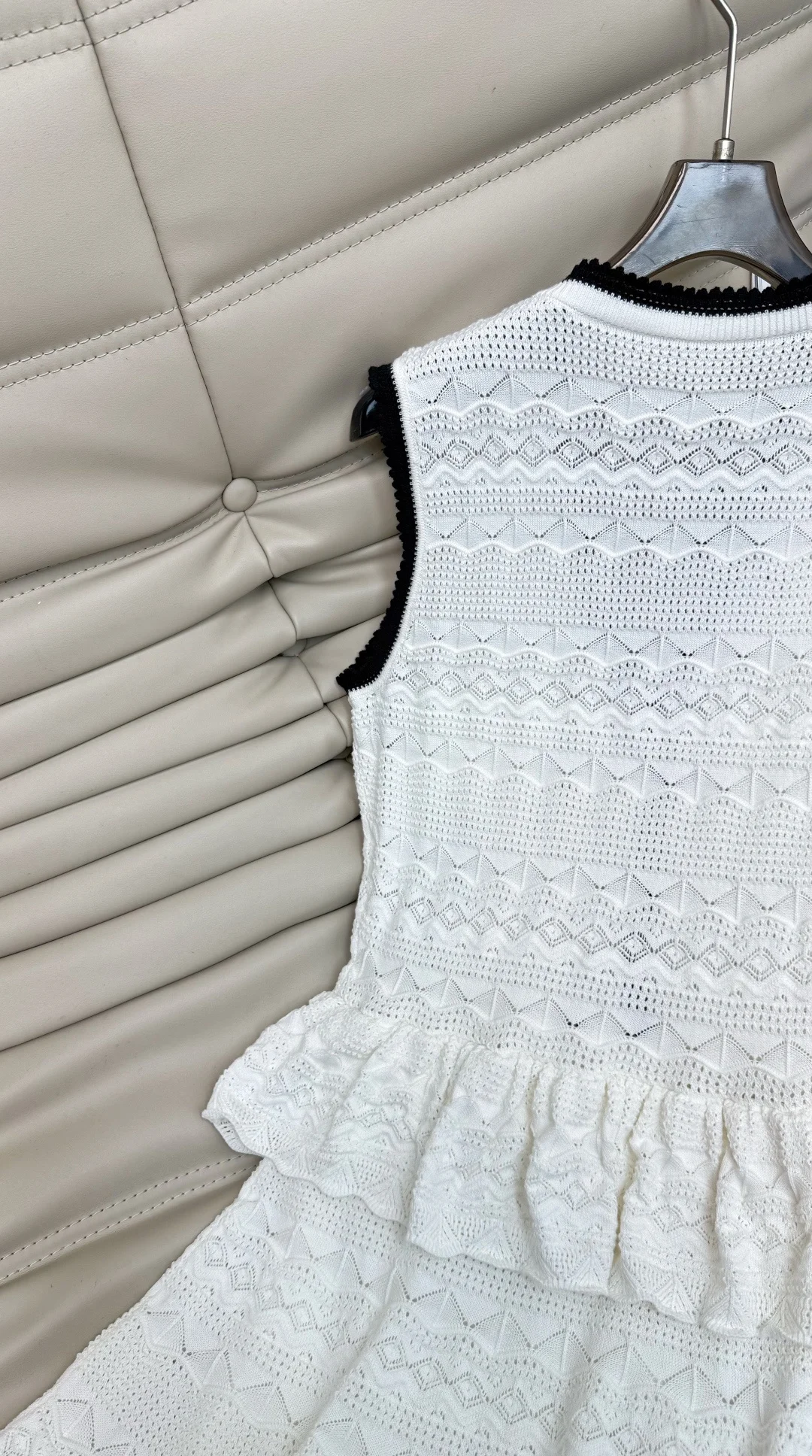 CHANEL Dresses Knit Fabric White-Black S-M-L C10202609063154 - Image 7
