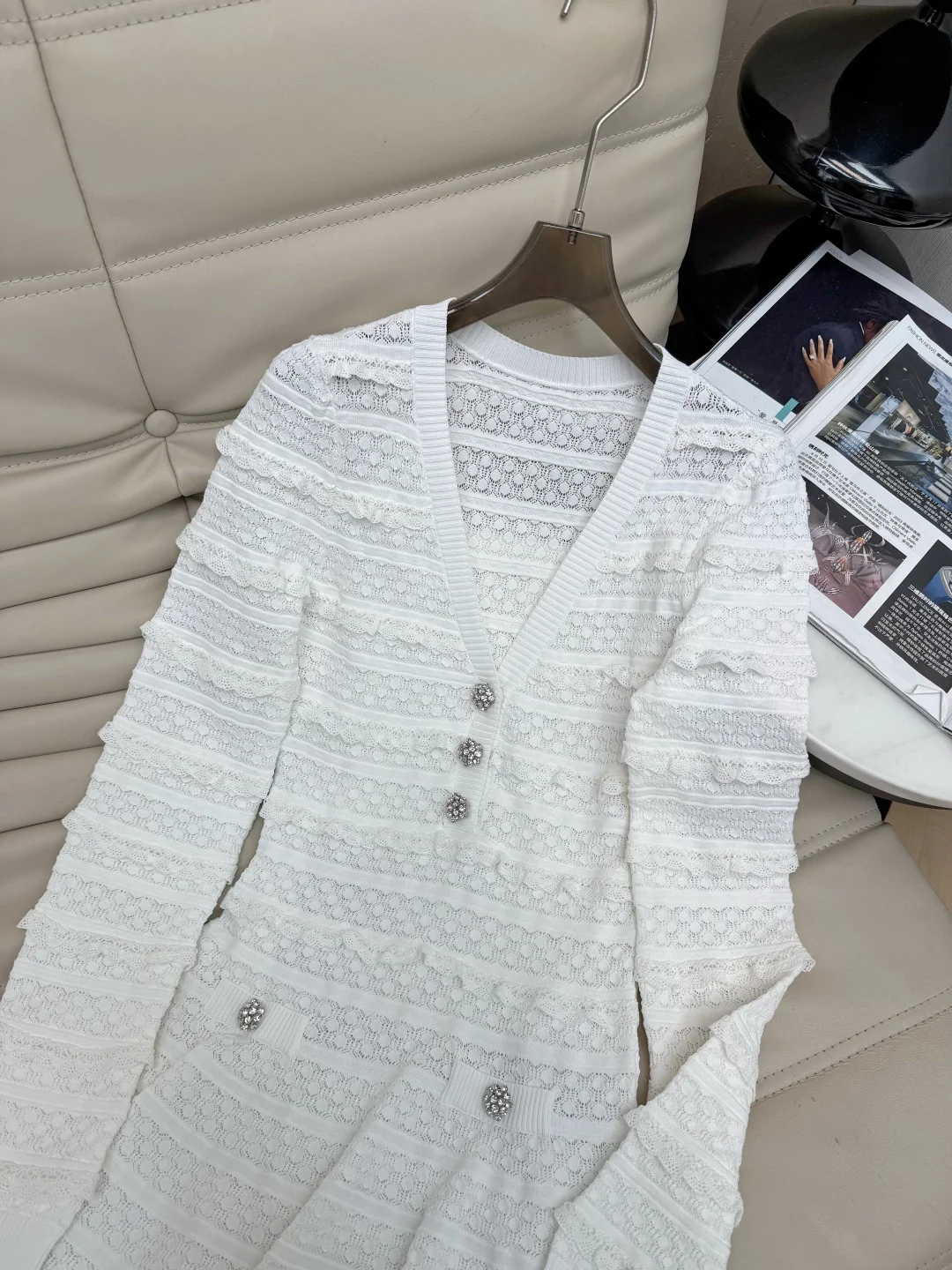 CHANEL Dresses Knit White S-M-L D00202609063163 - Image 2
