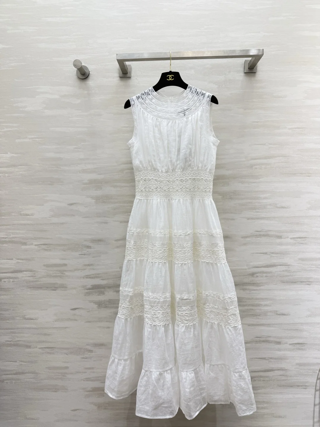 CHANEL Dresses Linen Lace White S-L D00202609062616