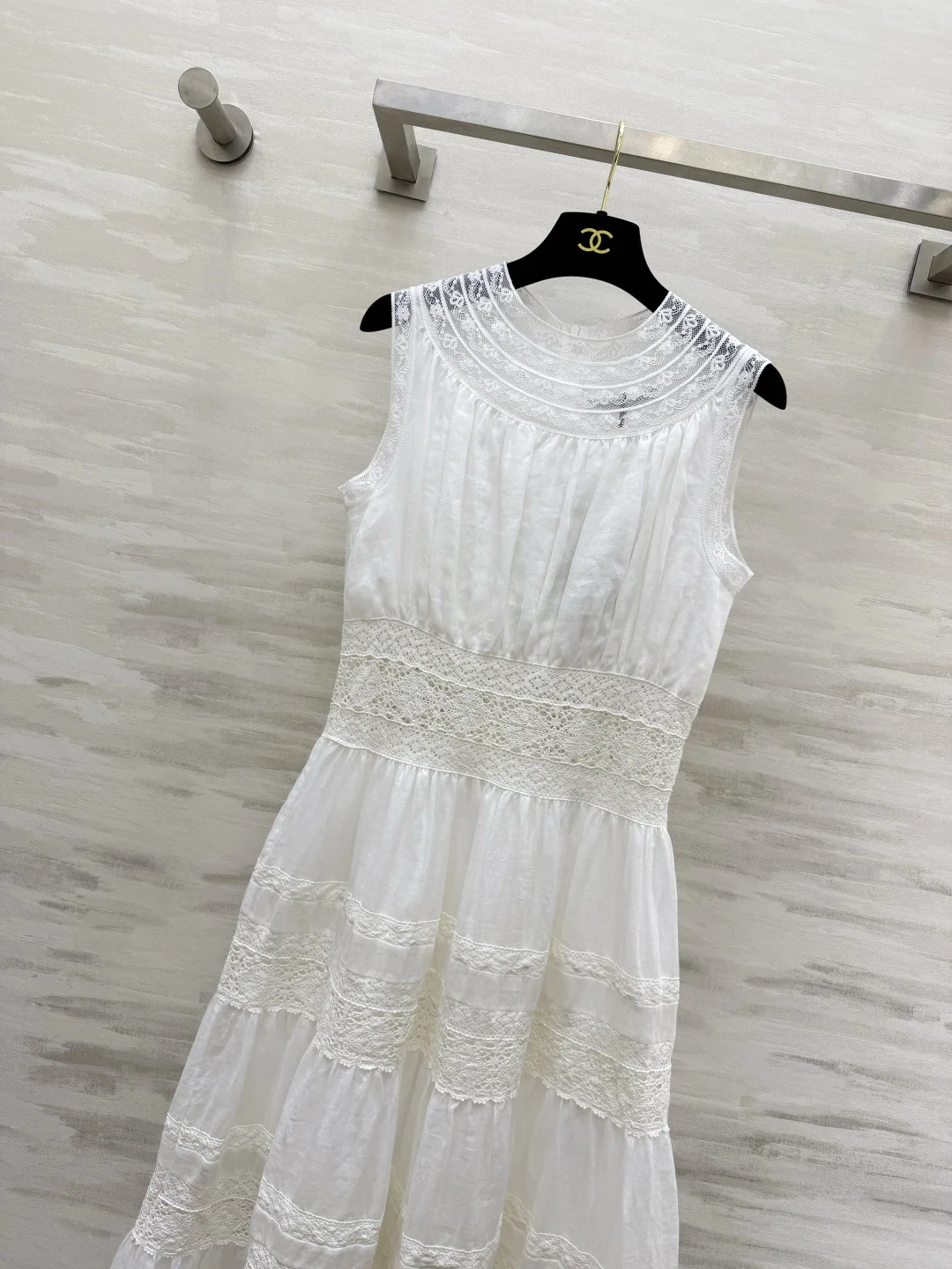 CHANEL Dresses Linen Lace White S-L D00202609062616 - Image 4