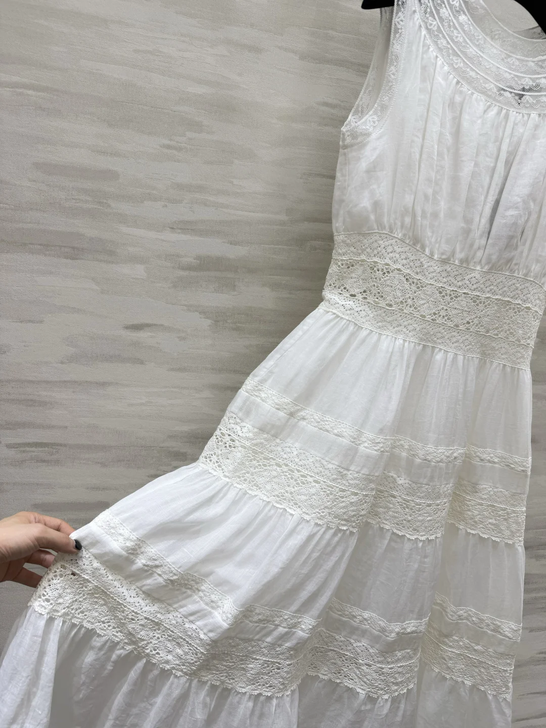 CHANEL Dresses Linen Lace White S-L D00202609062616 - Image 8
