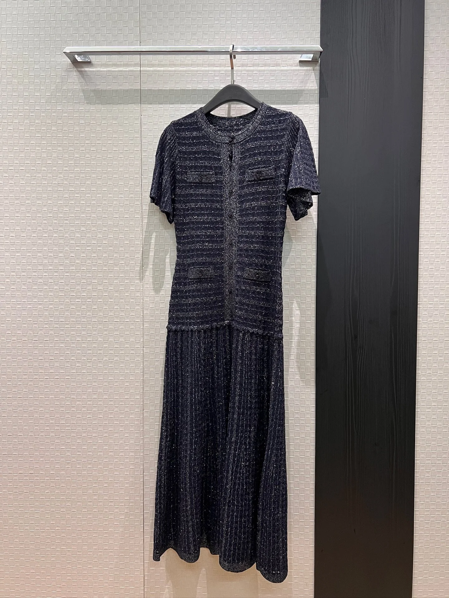 CHANEL Dresses Navy-Silver S-L C80202609061661
