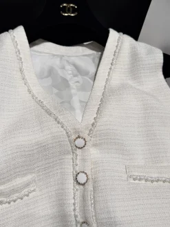 Alternative view of CHANEL Dresses Shiny Fabric White S-L C15202609063084