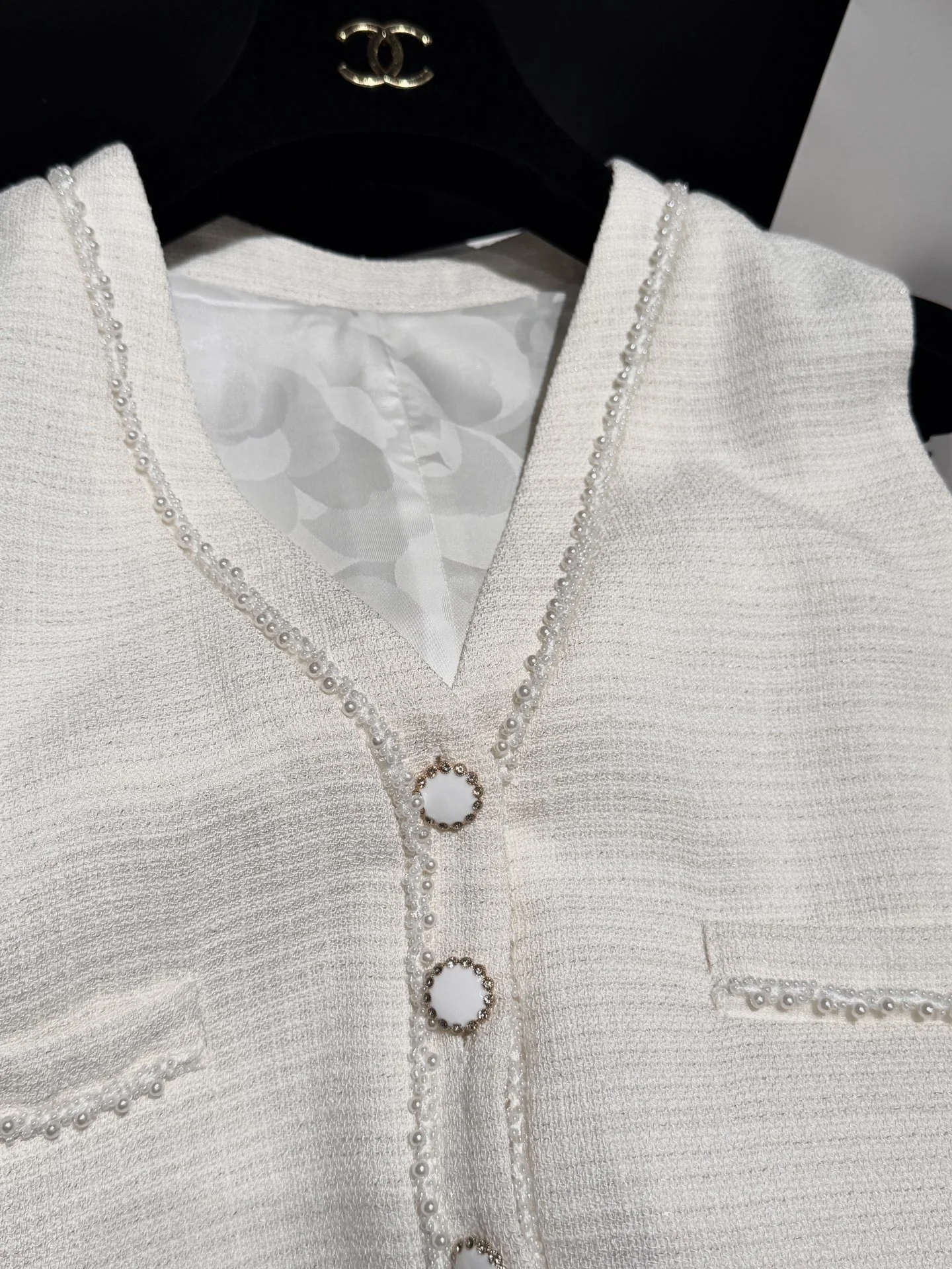 CHANEL Dresses Shiny Fabric White S-L C15202609063084 - Image 2