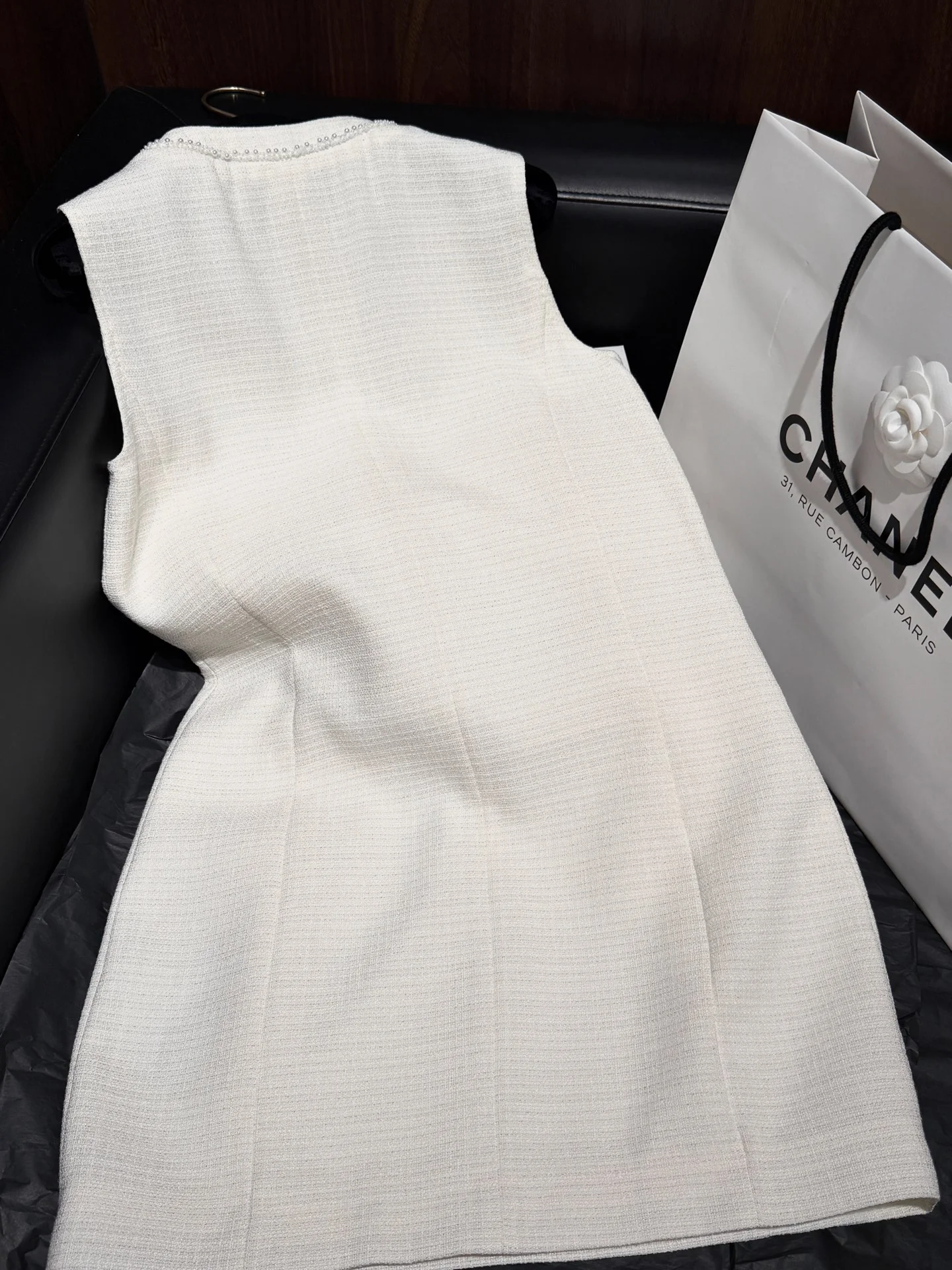 CHANEL Dresses Shiny Fabric White S-L C15202609063084 - Image 4