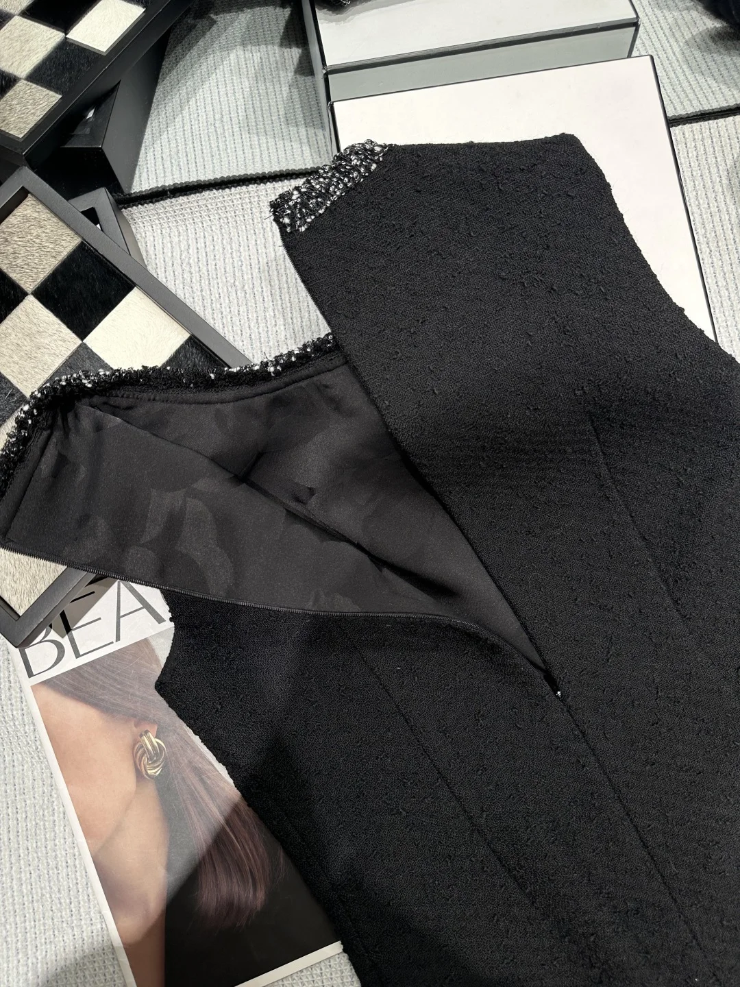 CHANEL Dresses Tweed Black-Silver S-M-L C55202609060334 - Image 5