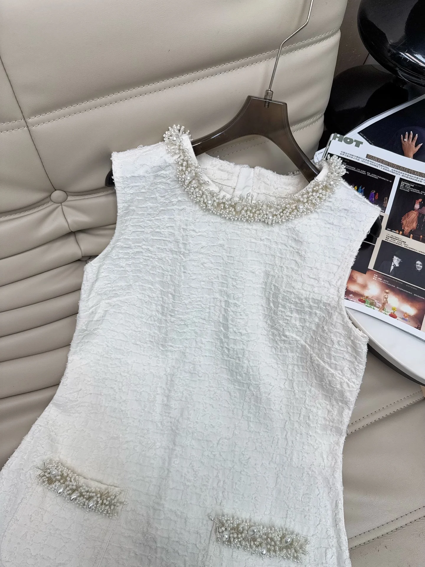 CHANEL Dresses Tweed White-Silver S-L C35202609060246 - Image 2