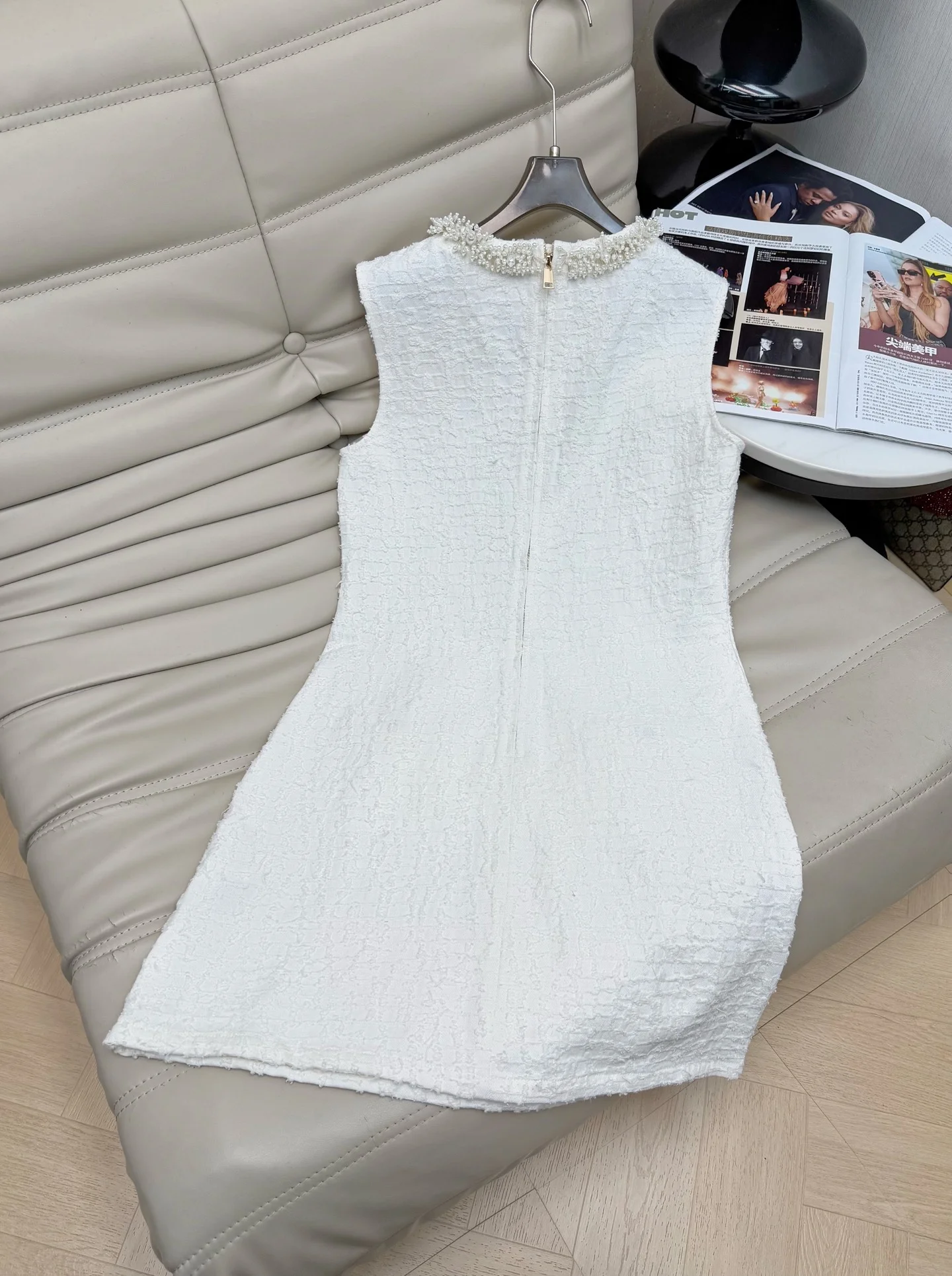 CHANEL Dresses Tweed White-Silver S-L C35202609060246 - Image 8