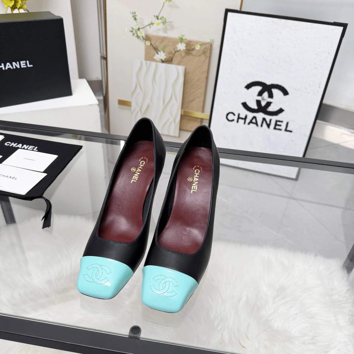 CHANEL Flats Black-Turquoise B70202609110268 - Image 6