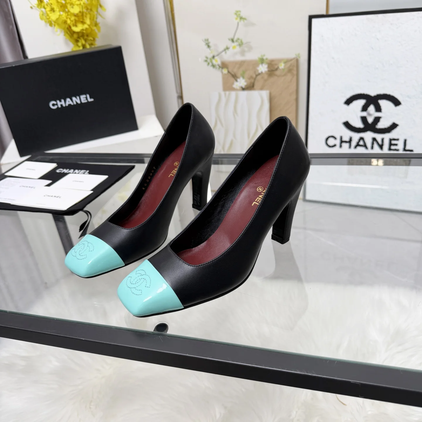 CHANEL Flats Black-Turquoise B70202609110268 - Image 8